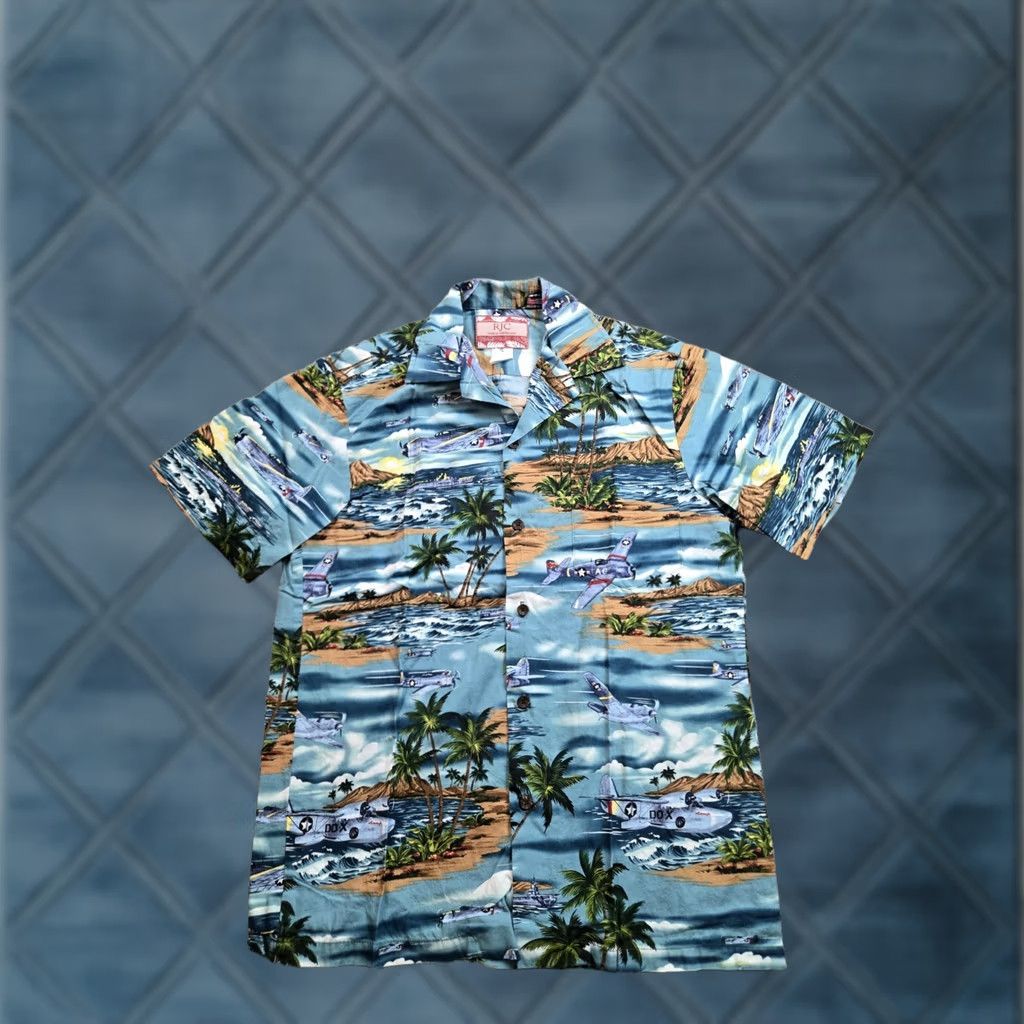 Vintage VINTAGE RJC Hawaiian Shirt Small Mens Blue Pearl Harbor Planes Button Up Size US S / EU 44-46 / 1 - 1 Thumbnail
