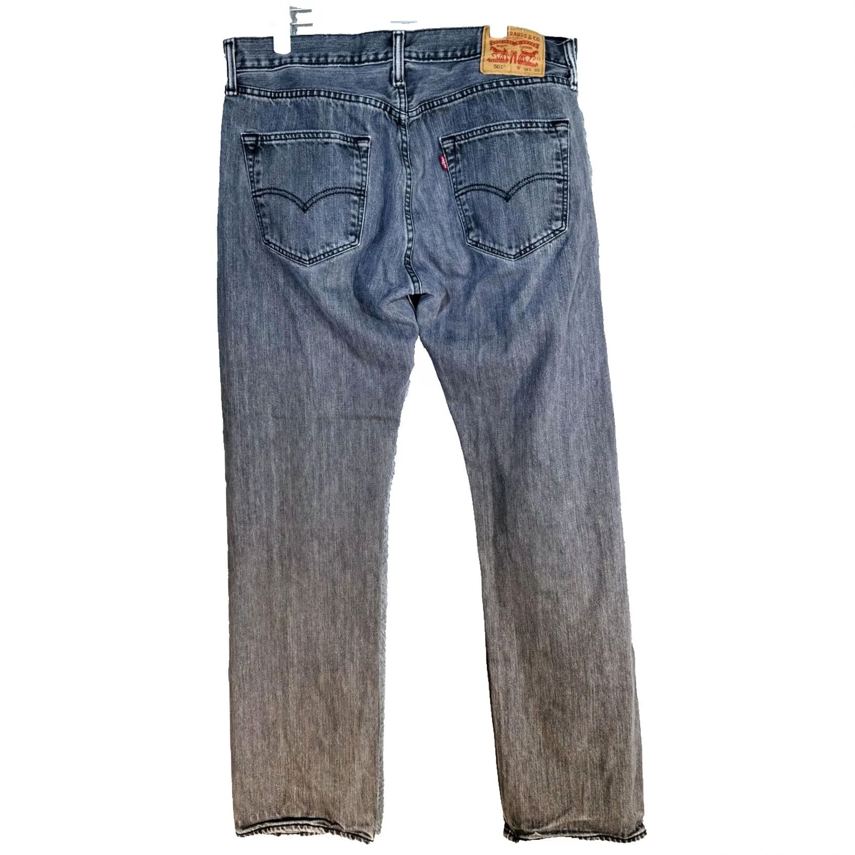 Levi's Levi's 501 Jeans Mens Regular Straight Denim Button Fly Gray Medium Wash 34x31 Size US 34 / EU 50 - 7 Thumbnail
