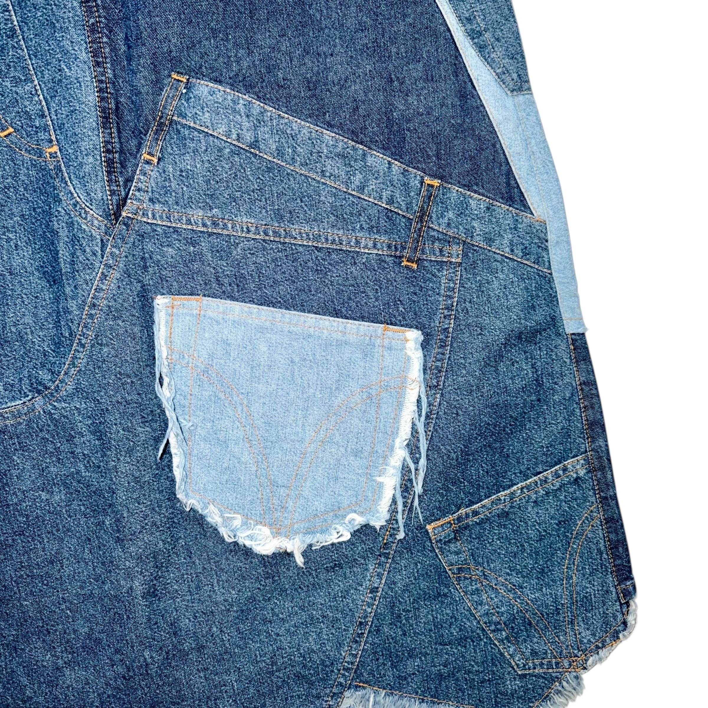 Dolce & Gabbana DOLCE & GABBANA VINTAGE PATCHWORK DENIM SKIRT Size 32" / US 10 / IT 46 - 10 Thumbnail