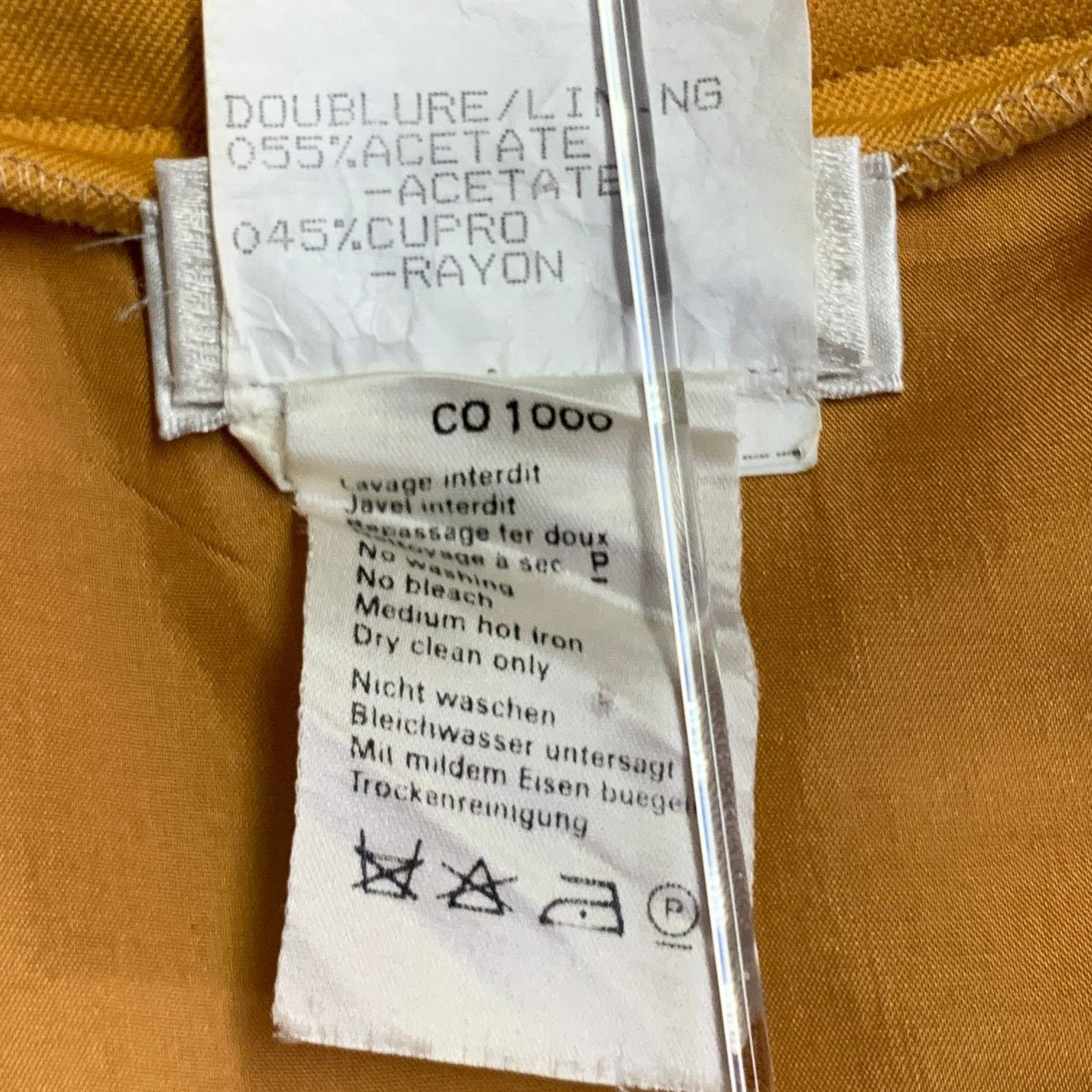Yves Saint Laurent Size 6 Mustard Yellow Wool Twill Pencil Skirt Size 28" / US 6 / IT 42 - 5 Thumbnail