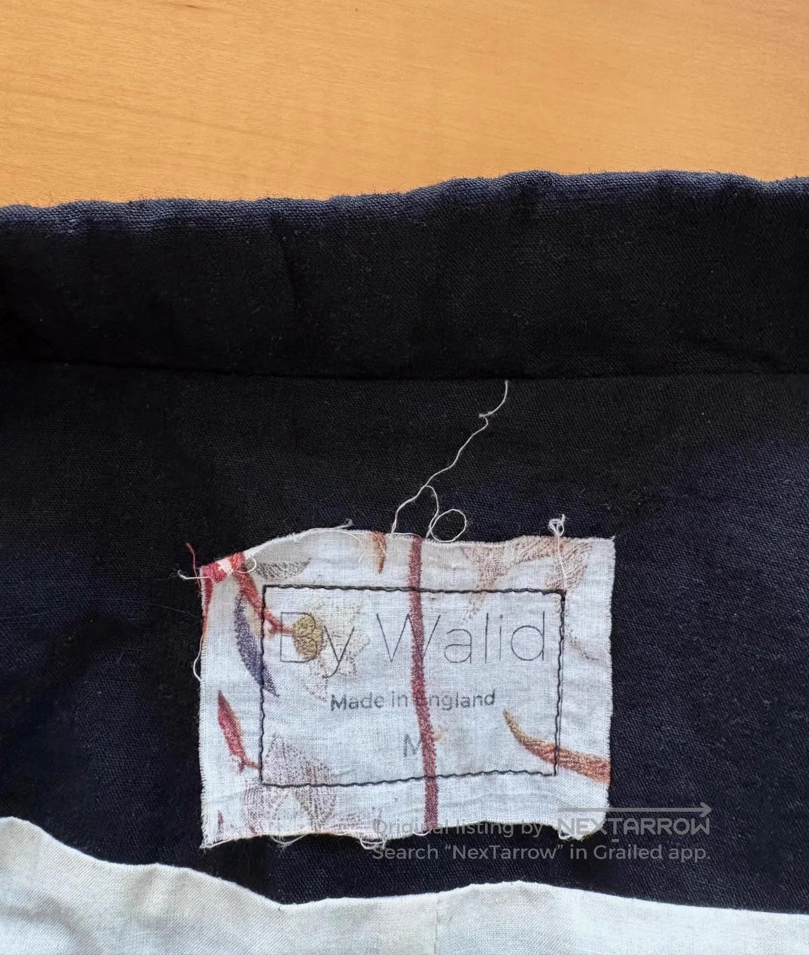 By Walid Black Distressed Button. Size US S / EU 44-46 / 1 - 2 Thumbnail