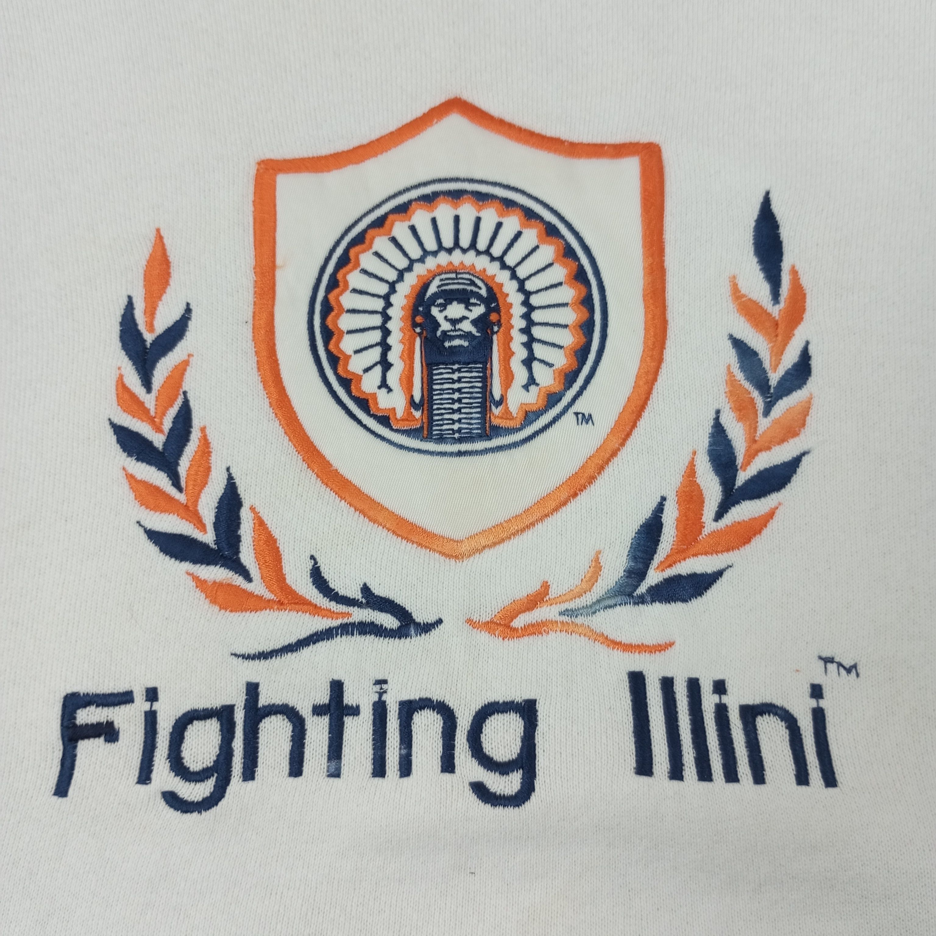 Vintage Fighting Illini Football Team University Sweatshirt c251n17 Size US L / EU 52-54 / 3 - 2 Thumbnail