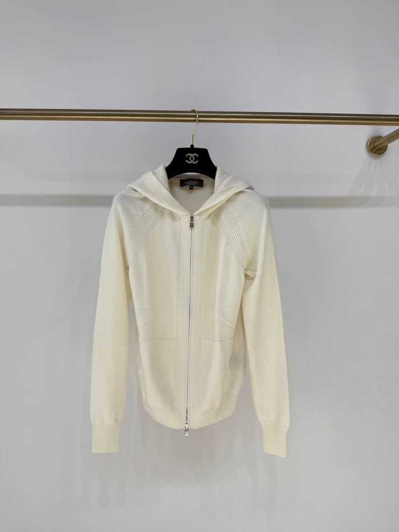 Loro Piana LORO PIANA Cream white cashmere cap sweater Size XS / US 0-2 / IT 36-38 - 1 Thumbnail