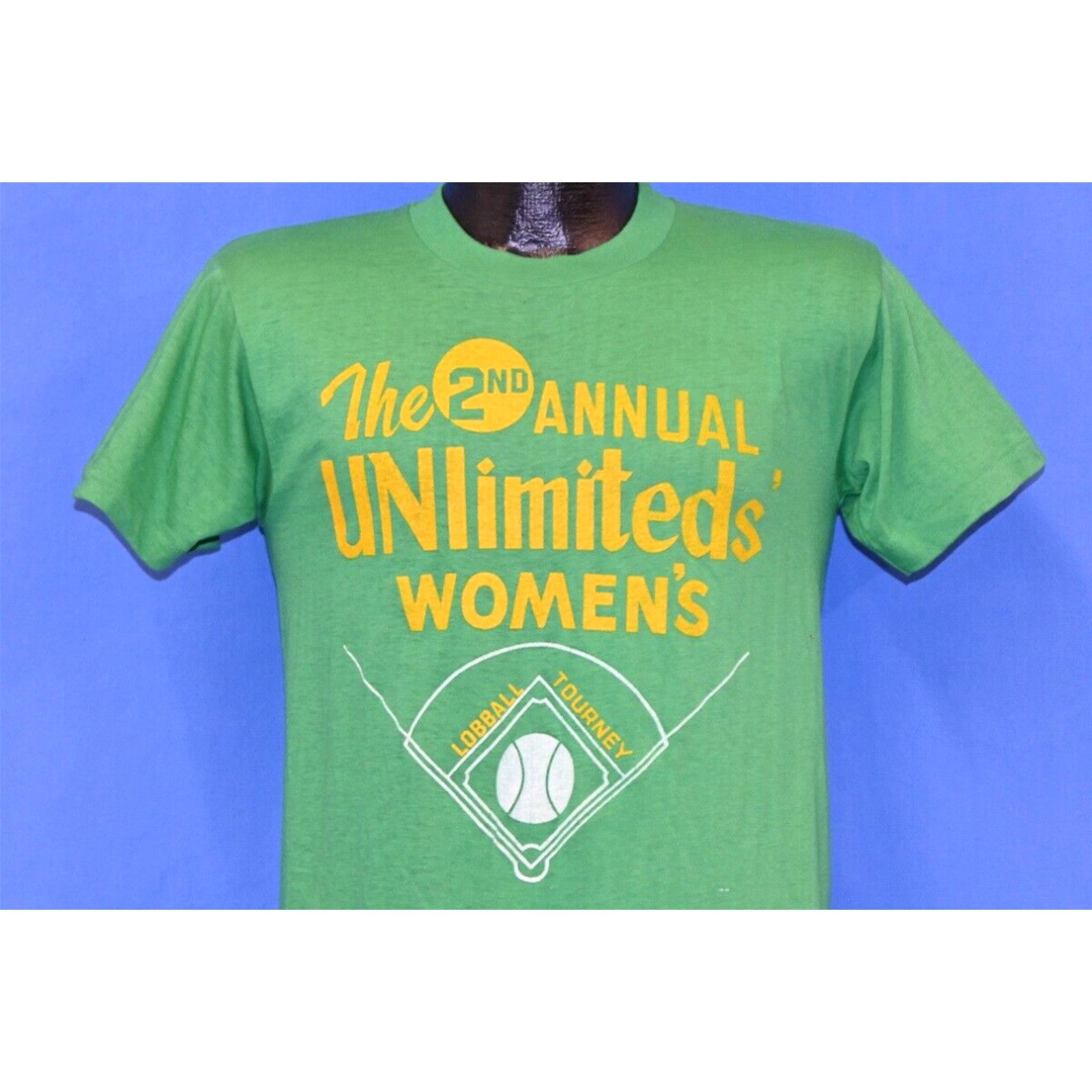 image of Vintage 70's 2Nd Annual Unlimiteds Womens Lobball Tournament Softball T-Shirt S in White (Size Smal