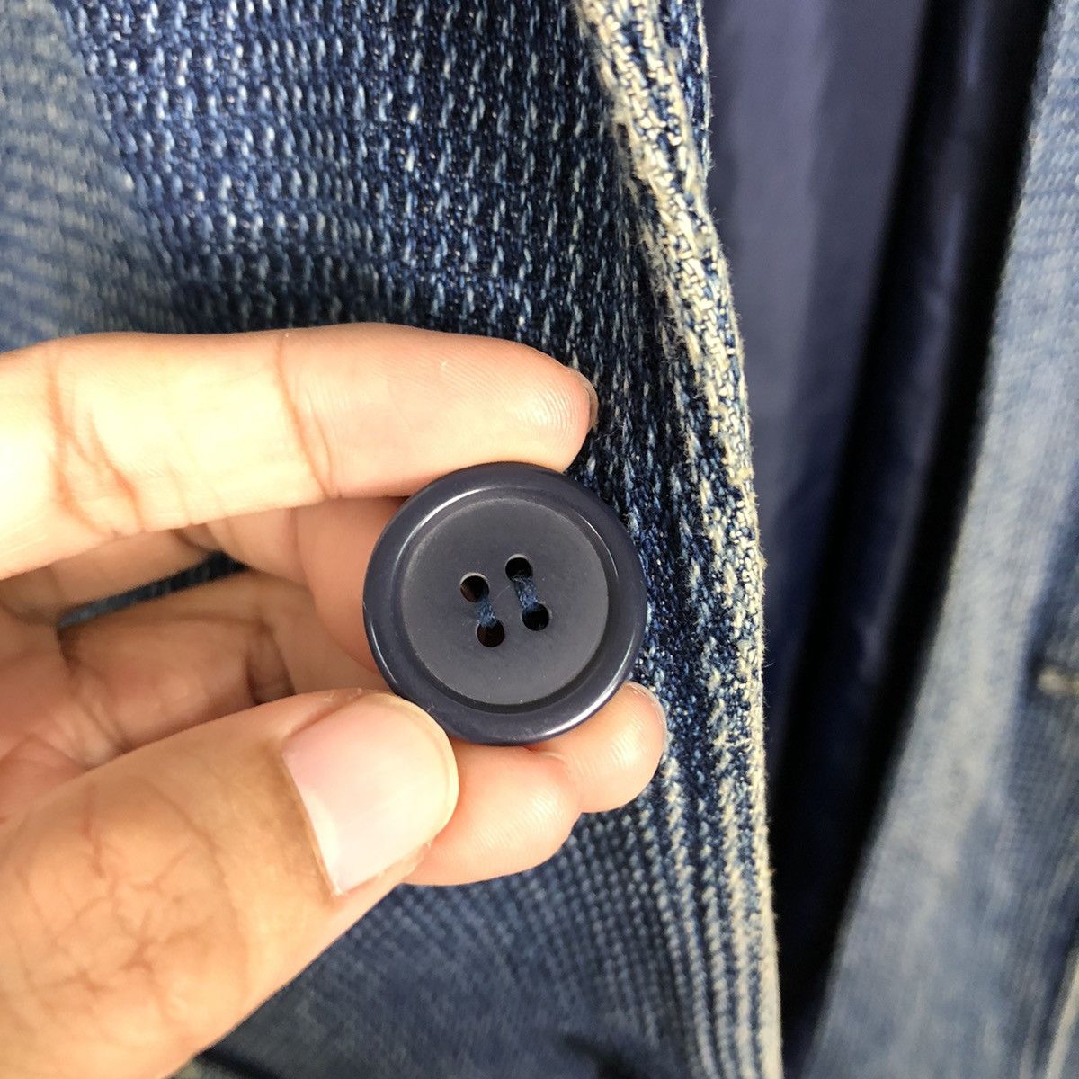 Indigo 📌Vintage Denim Indigo Chore Jacket Vivreclub Issey Miyake Size US L / EU 52-54 / 3 - 17 Thumbnail