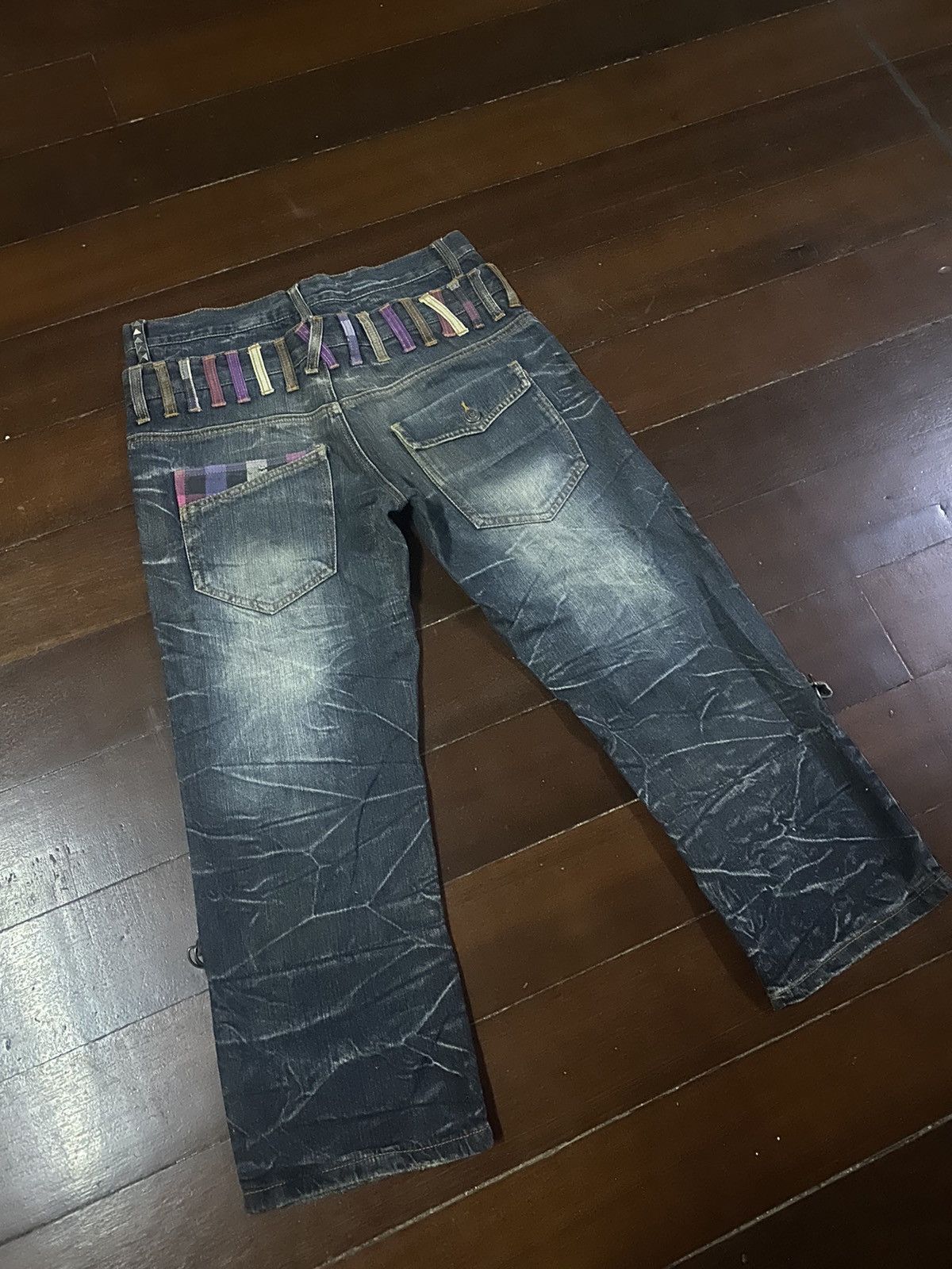 Designer × Japanese Brand Fire 🔥 BARCEDOS EXCHANGE double waist short jeans Size US 31 - 13 Thumbnail