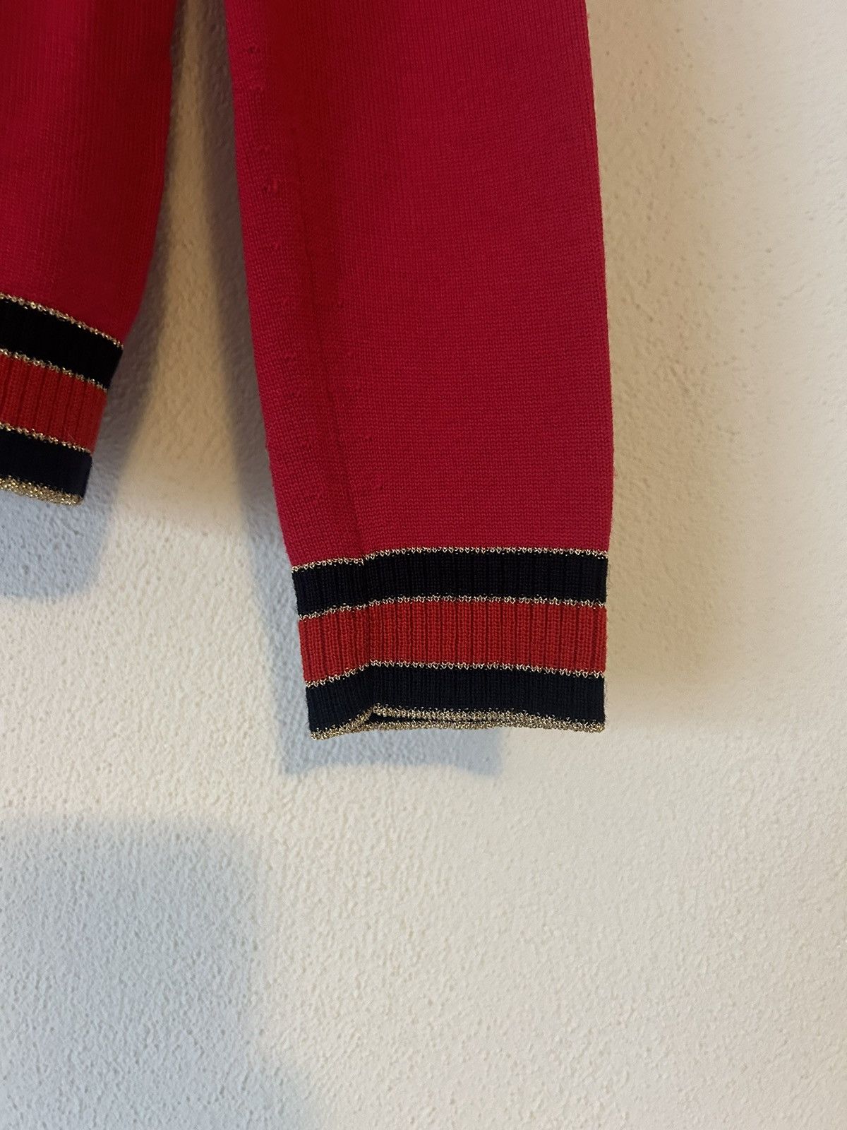 Gucci Gucci Red Wool Crewneck Sweater with Metallic Trim - Size S Size S / US 4 / IT 40 - 4 Thumbnail