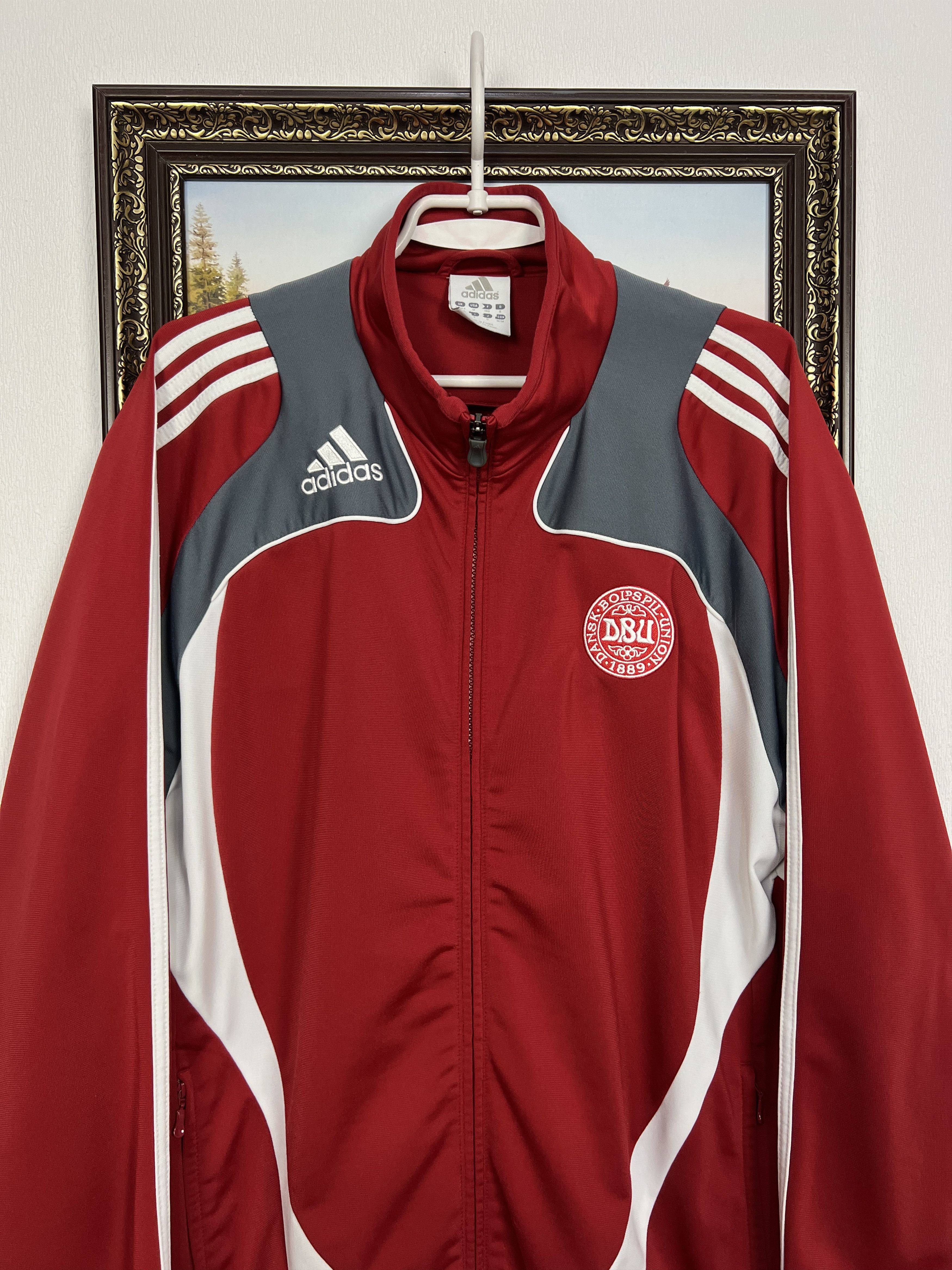 Adidas Denmark Football National Team Jacket Soccer Track Top Size US M / EU 48-50 / 2 - 2 Thumbnail