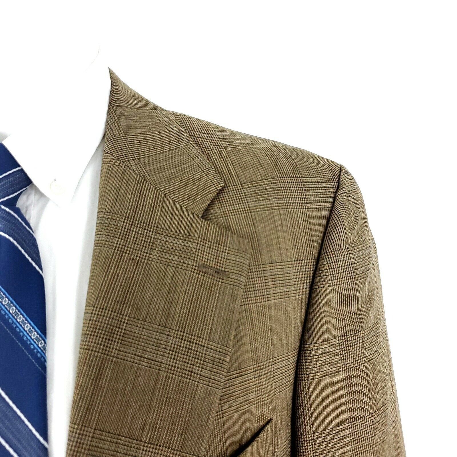 Ralph Lauren Chaps Ralph Lauren Wool 2 Button Blazer 42L Brown Glen Plaid Size 42L - 2 Thumbnail