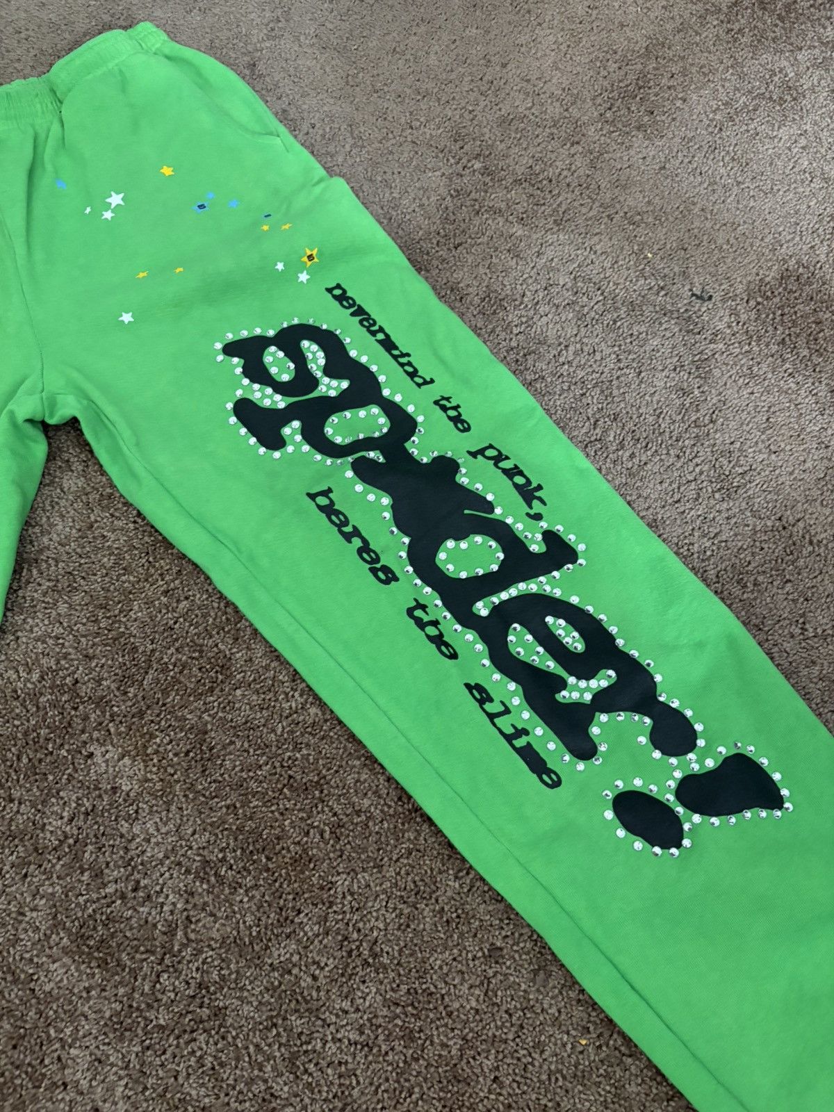 Sp5der Sp5der v2 green punk rhinestone sweatpants Size US 32 / EU 48 - 9 Thumbnail