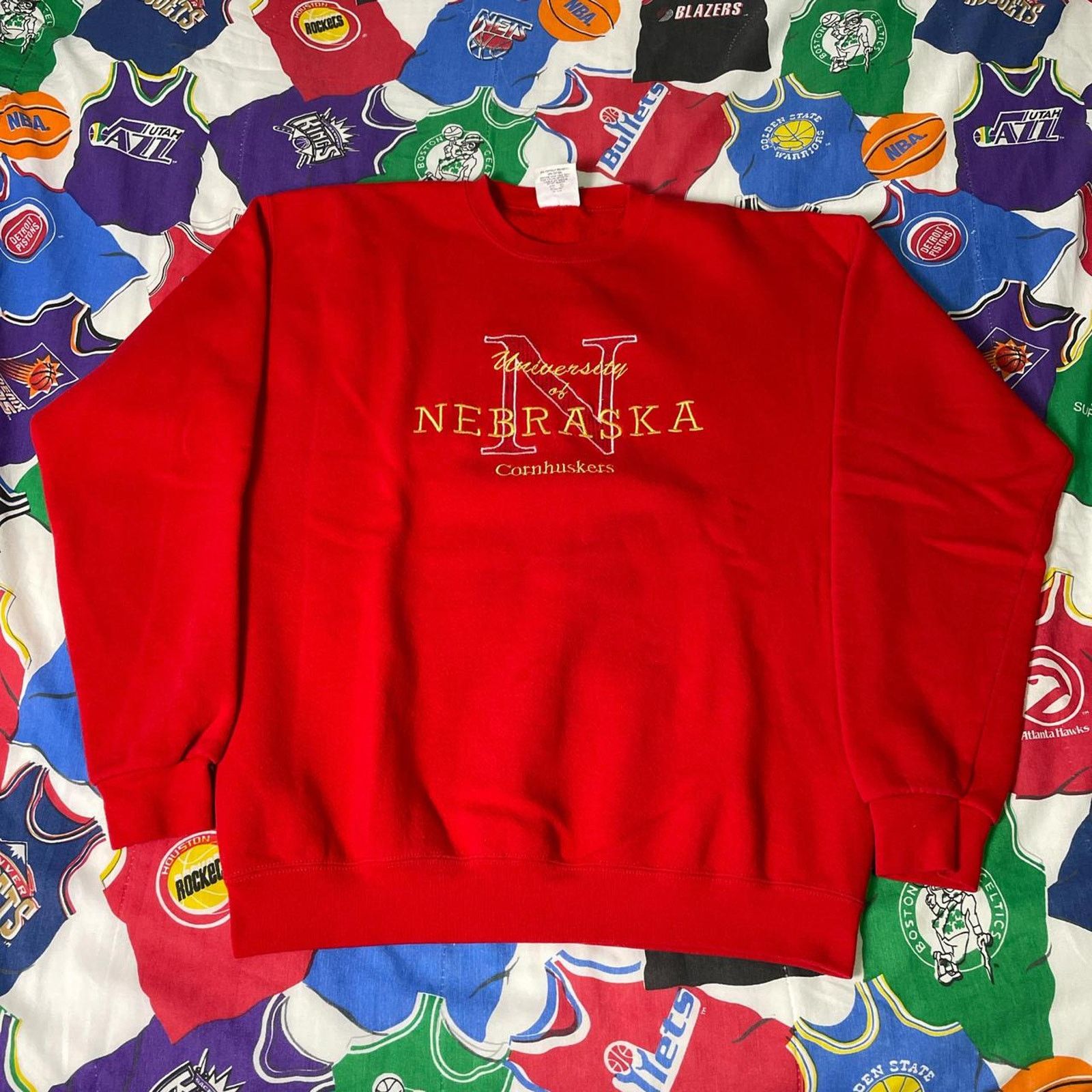 NCAA VTG 90s NCAA Nebraska Cornhuskers Huskers Football Crewneck Size US L / EU 52-54 / 3 - 1 Thumbnail