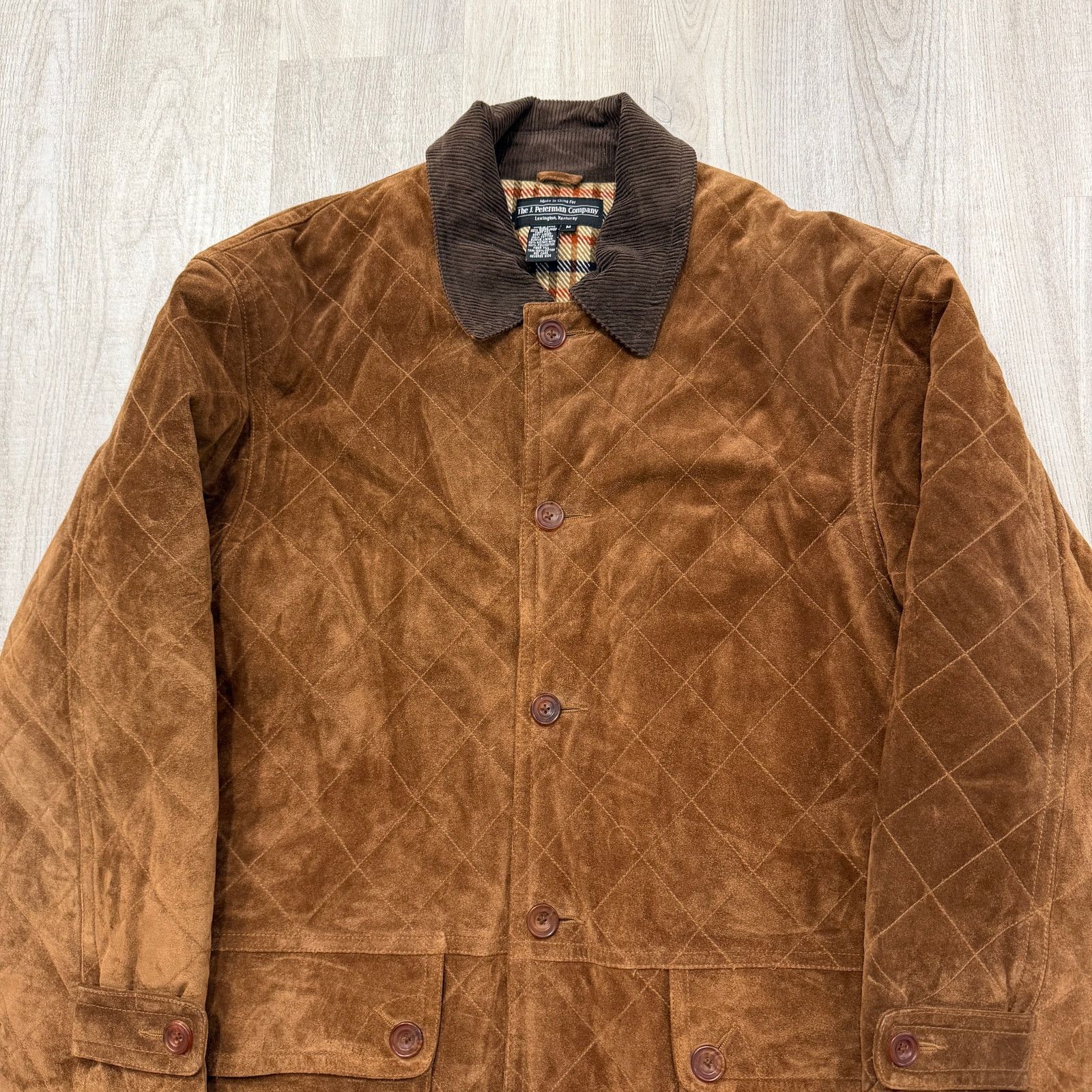 Vintage J Peterman Suede Leather Jacket Mens Medium Brown Chore Size US M / EU 48-50 / 2 - 2 Thumbnail
