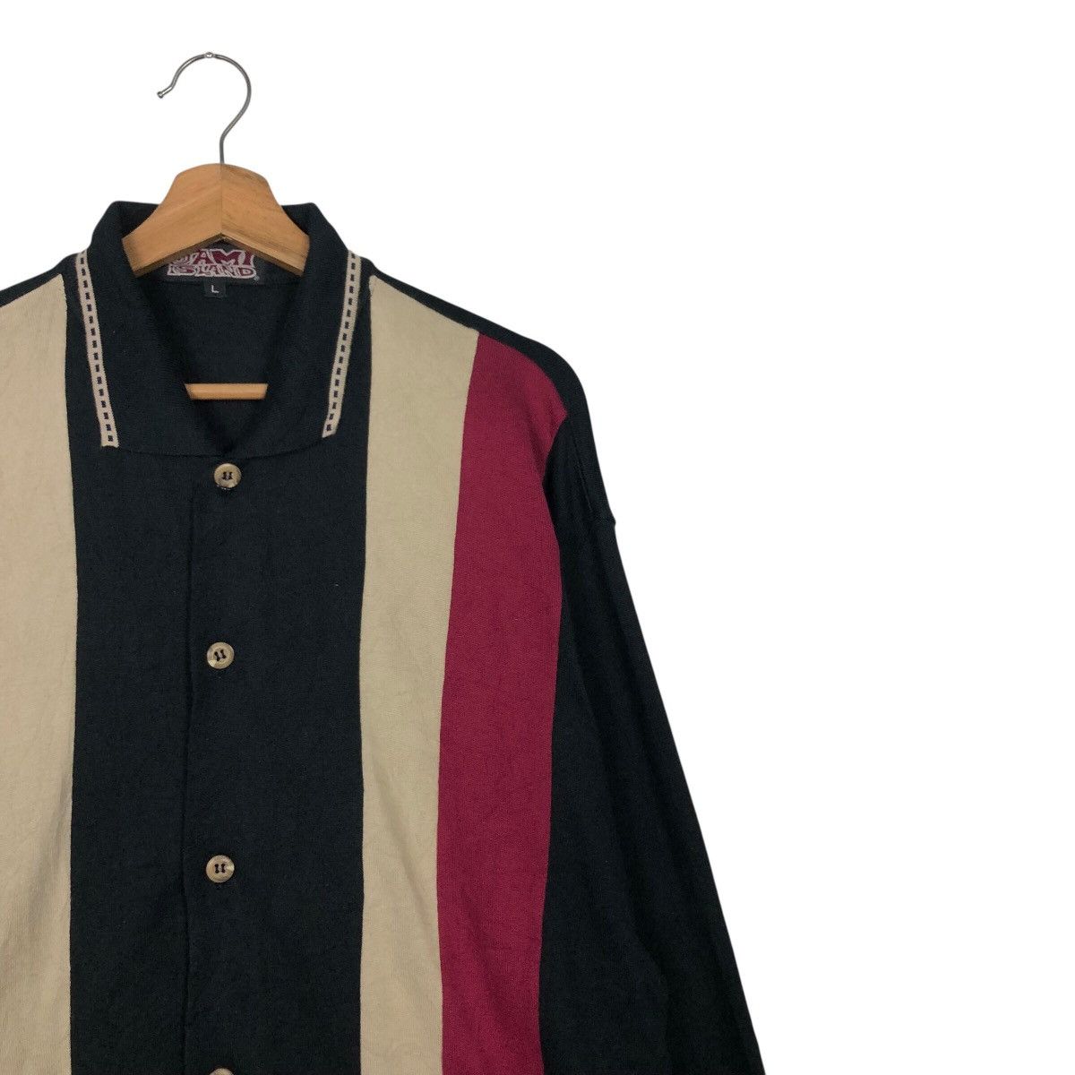 Japanese Brand 📌Vintage Shirt Jacket Bowling Button Jami Island Striped Size US L / EU 52-54 / 3 - 7 Thumbnail
