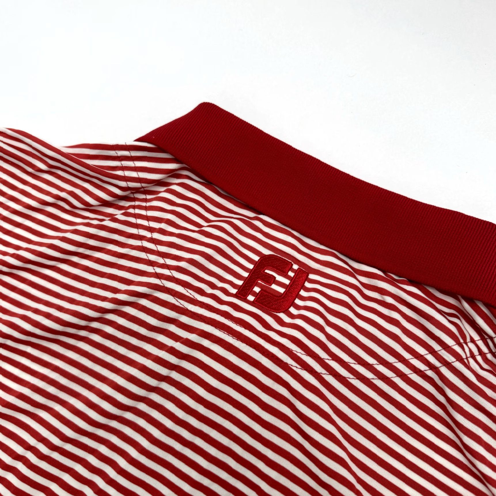 Footjoy Foot Joy FJ Mens XL Red Striped Athletic Polo Shirt Golf Size US XL / EU 56 / 4 - 5 Thumbnail