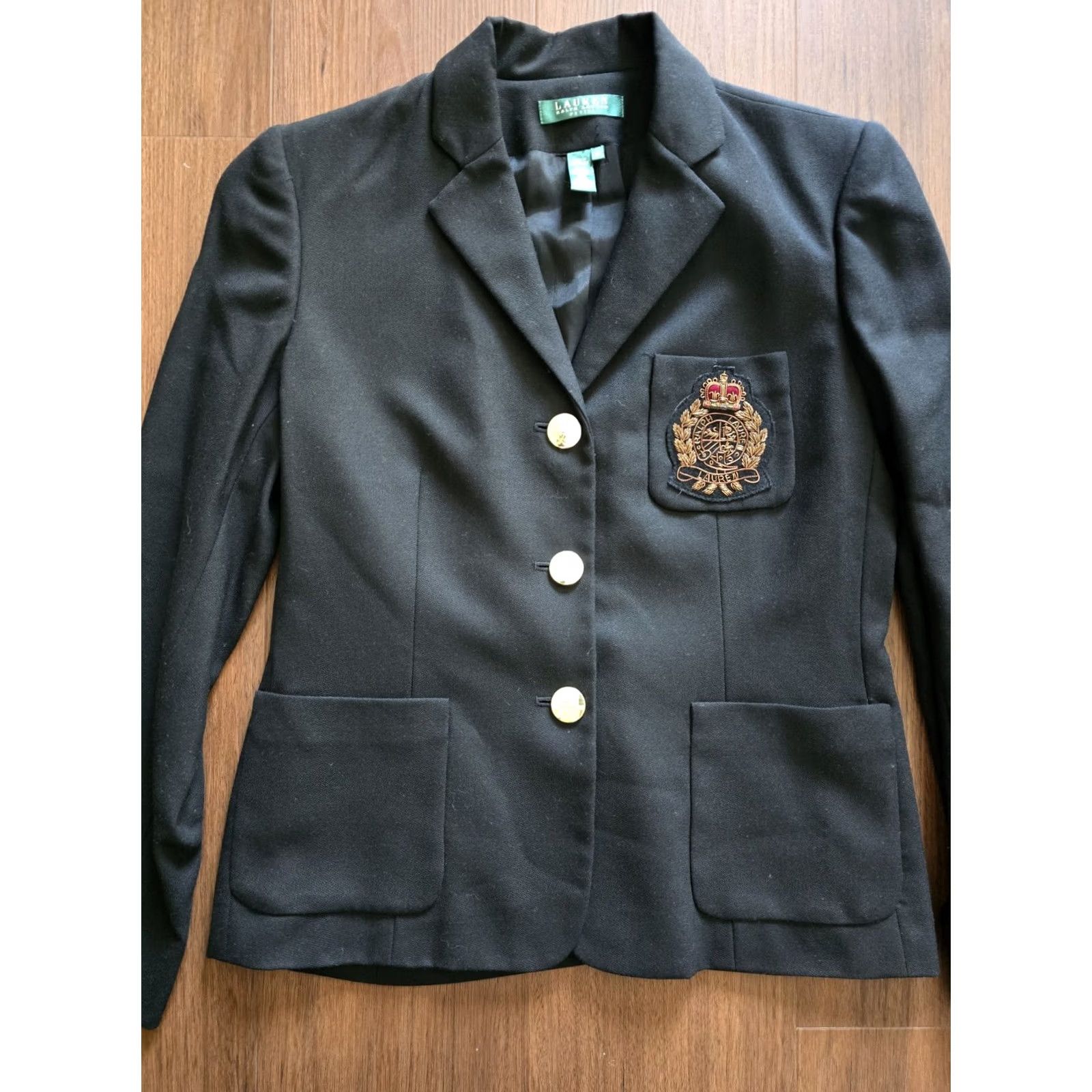 Ralph Lauren Ralph Lauren Blazer Womens Black 6P Business Wool Coat Beaded Patch Lined Button Down Size M / US 6-8 / IT 42-44 - 2 Thumbnail
