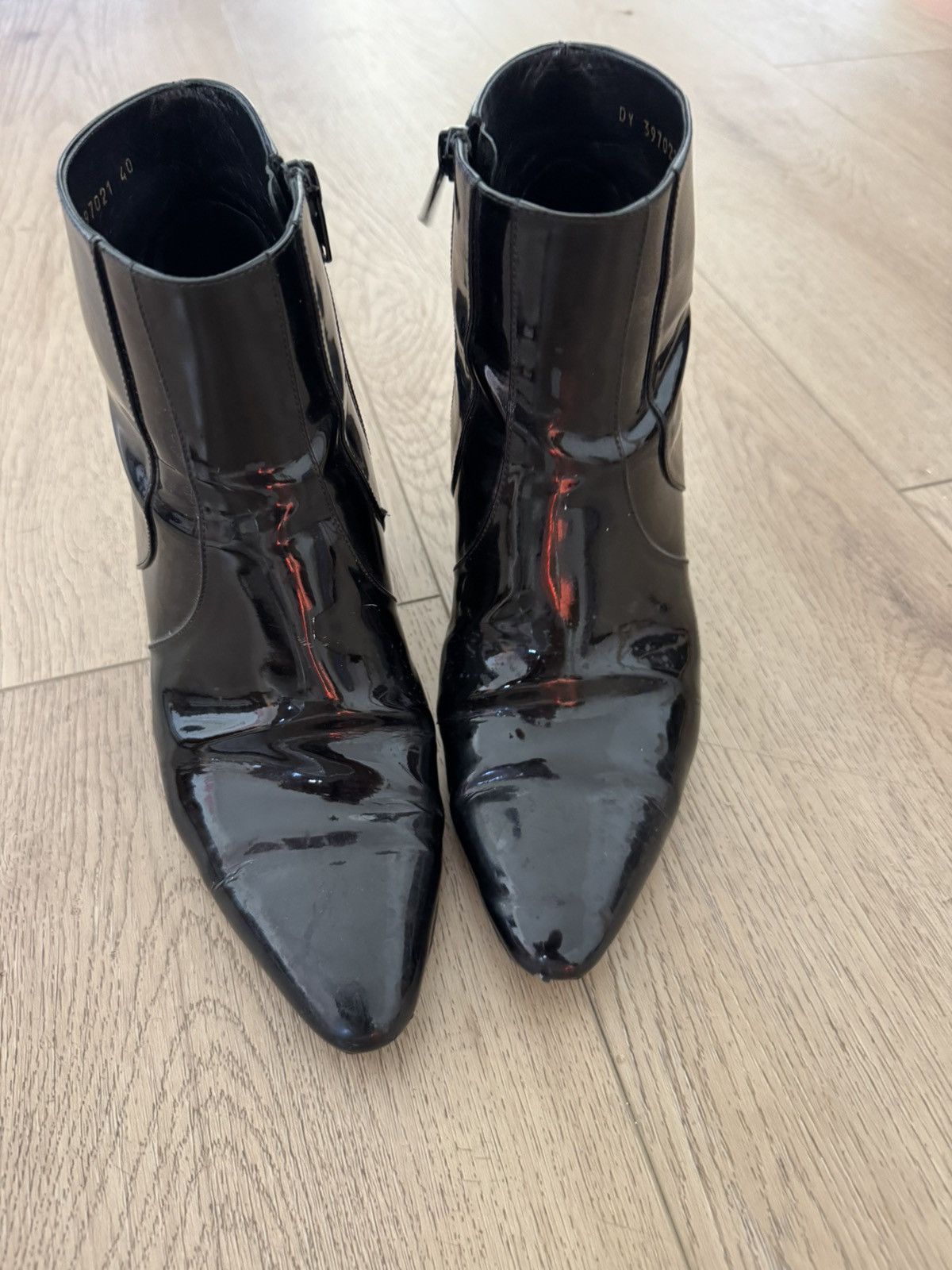 Saint Laurent Paris FW15 French 85 Patent boots Size US 7 / EU 40 - 3 Thumbnail