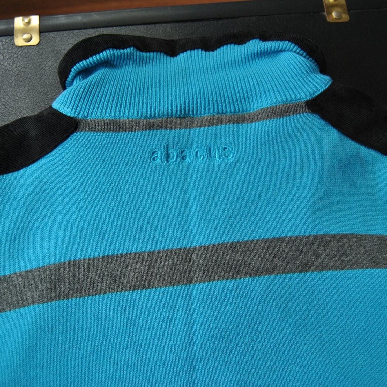 Other Abacus Large Lined Quarter Zip Sweater Blue Gray Stripes Size US L / EU 52-54 / 3 - 8 Thumbnail