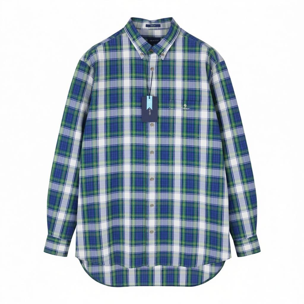 RED WASHED BC CHECK 2XL Green Plaid Button-Down 87500