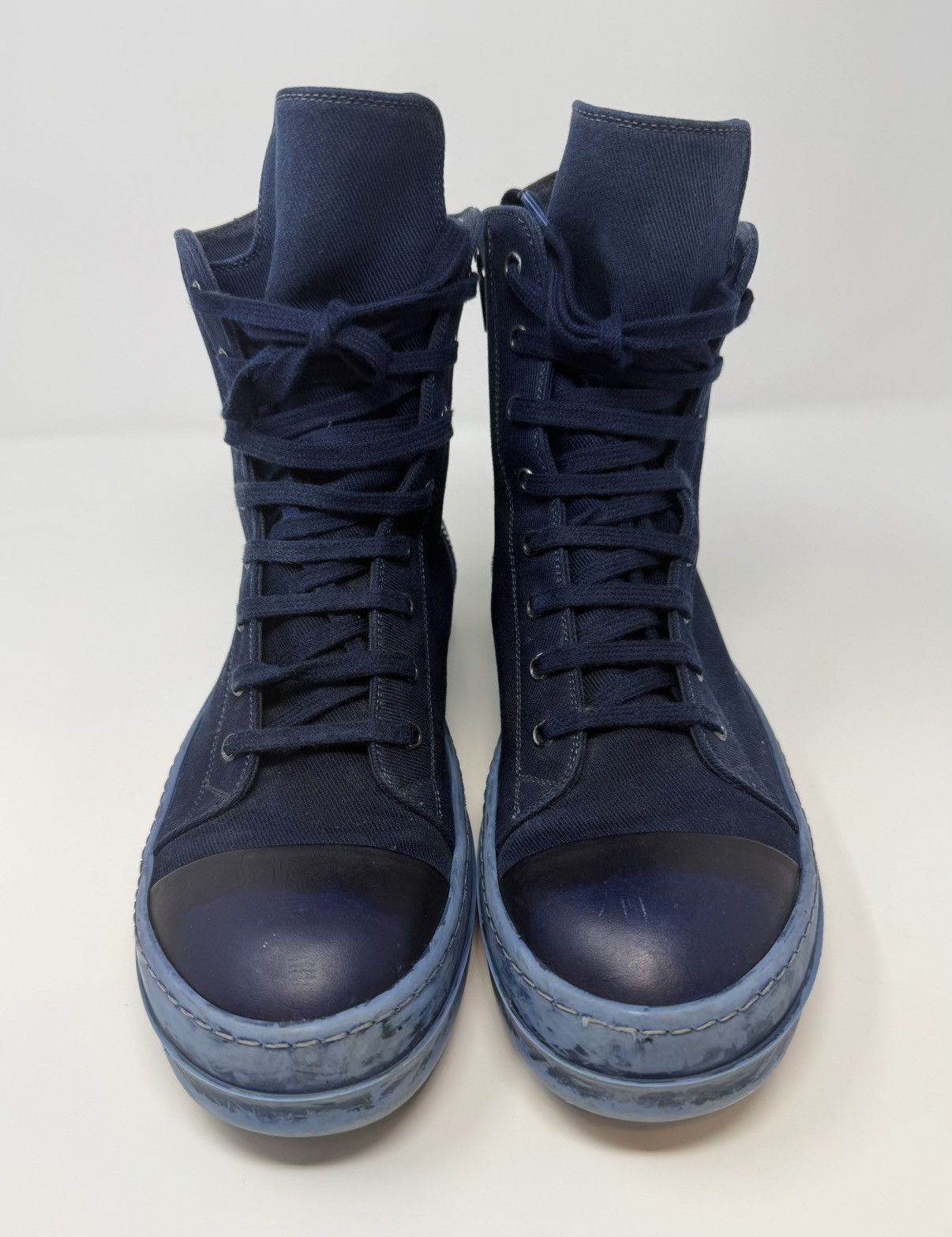 Rick Owens Drkshdw Rick Owens Drkshdw Dyed Blue High Top Sneaker Size US 10 / EU 43 - 2 Thumbnail