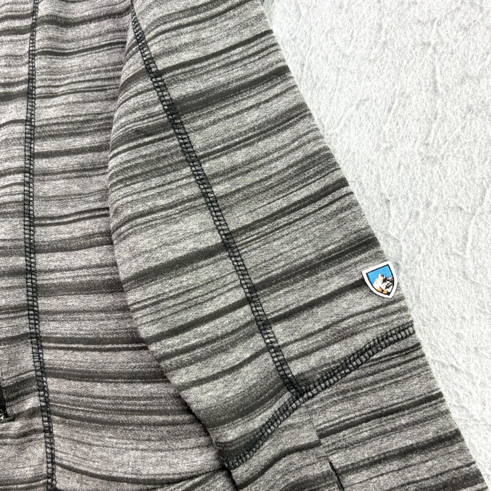 Vintage KÜHL Piper Hoodie Jacket Womens M Gray Striped Full Zip Outdoor Athletic Jacket Coats - Mens Womens? Size M / US 6-8 / IT 42-44 - 3 Thumbnail
