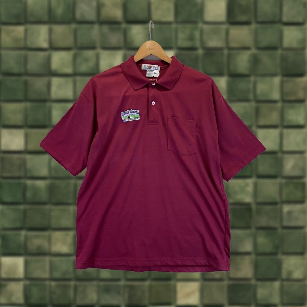 Vintage Mila Miami Mens Polo Shirt L Maroon 2002 Billing Montana ABC Bowling Tournament Shirt Size US L / EU 52-54 / 3 - 1 Thumbnail