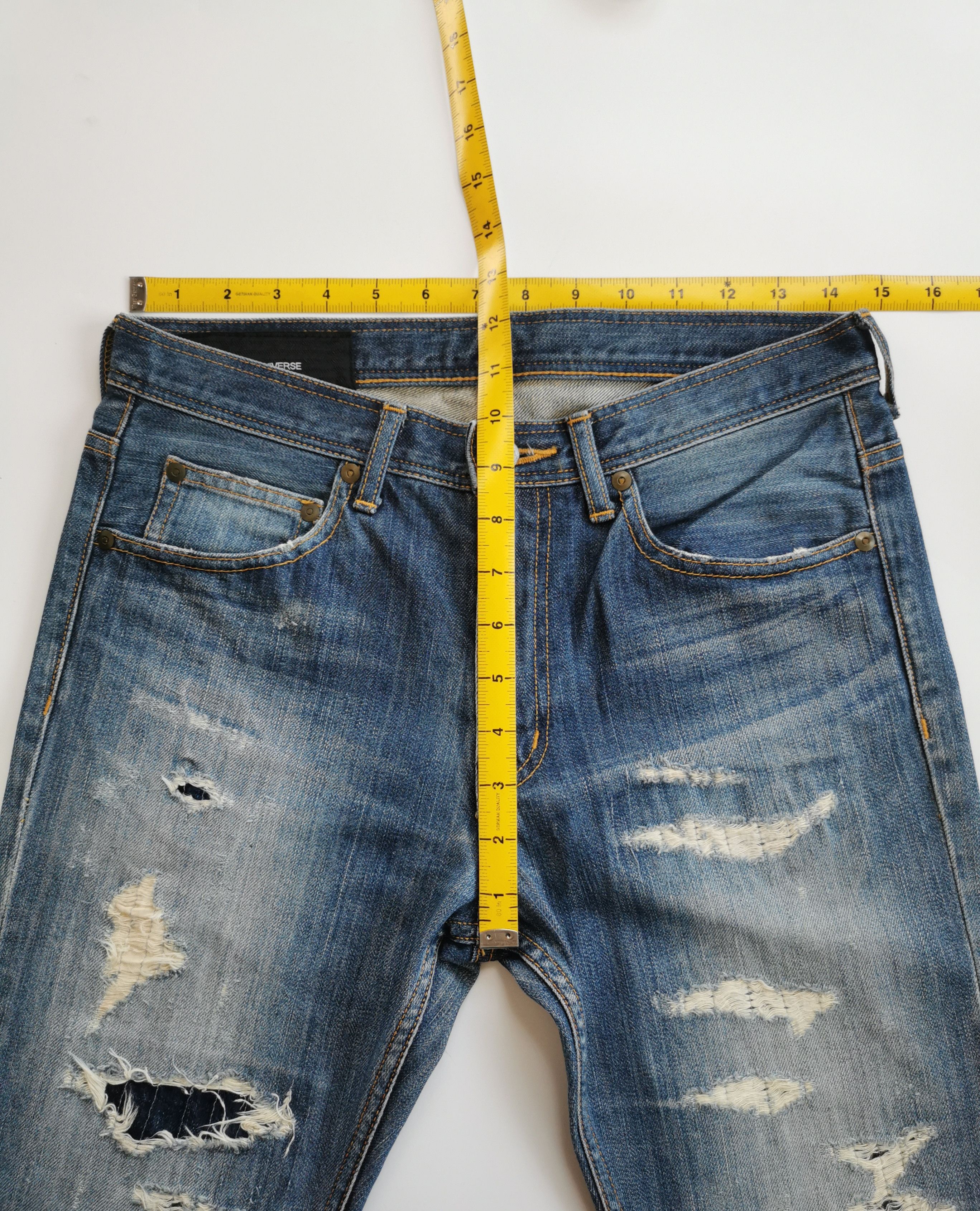 Number (N)ine Nano Universe Distressed Patchwork Boromono Denim Jeans Size US 29 - 7 Thumbnail