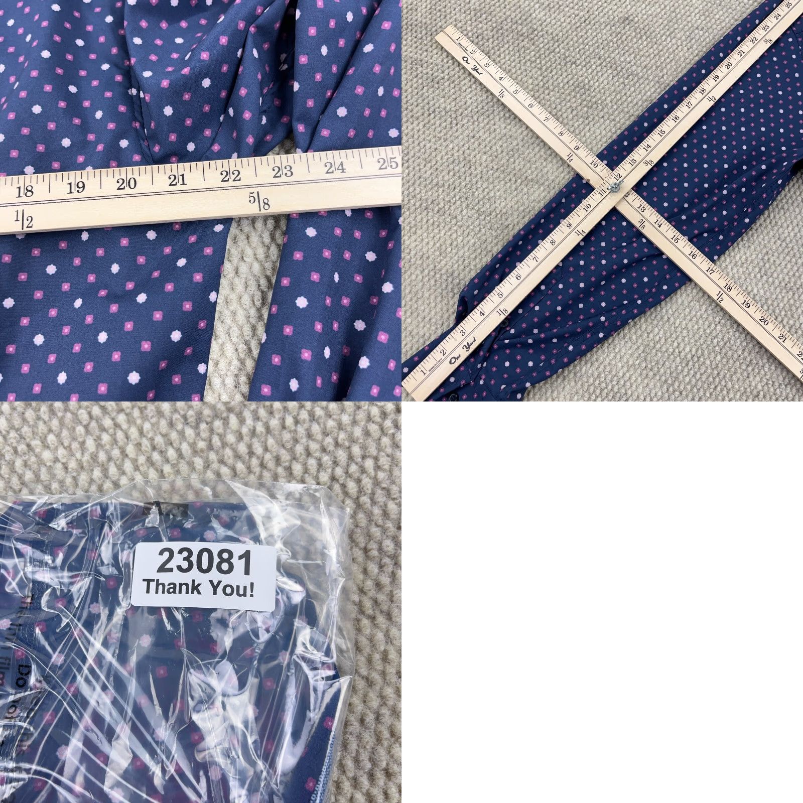 Vintage WRK Shirt Men XL Blue Pink Button Up Spotted Performance Flip Cuff Rest Karma Size US XL / EU 56 / 4 - 9 Thumbnail