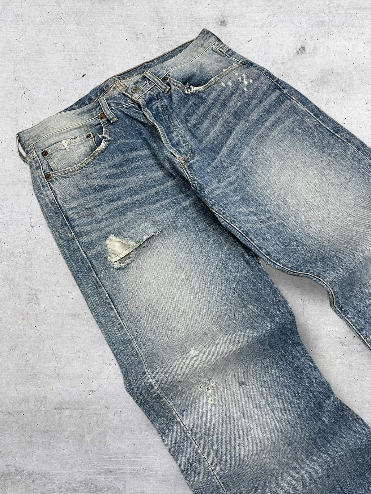 Levi's Vintage Clothing VINTAGE 501 LEVIS USA DESIGNER 90S CLASSIC RIPPED OG DENIM Size US 30 / EU 46 - 7 Thumbnail