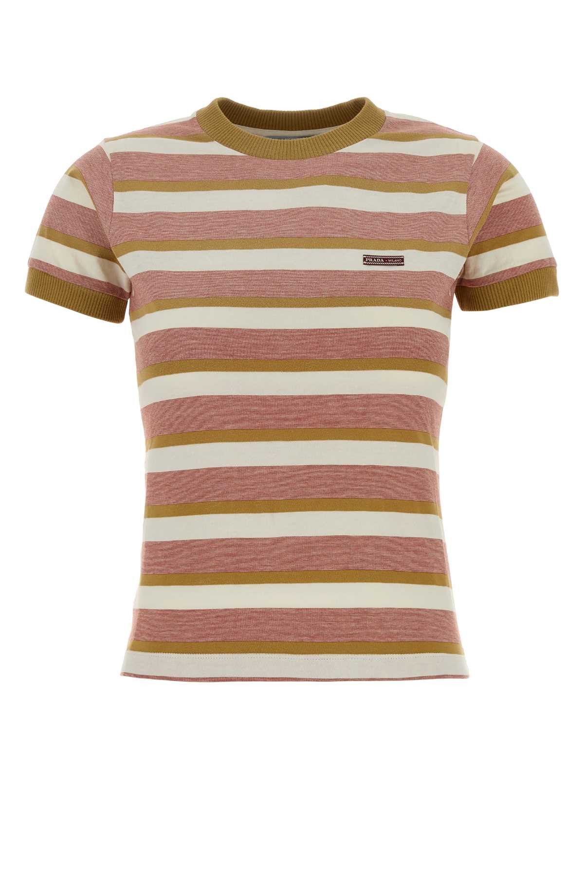 Prada Embroidered Cotton T-Shirt Size M / US 6-8 / IT 42-44 - 1 Thumbnail