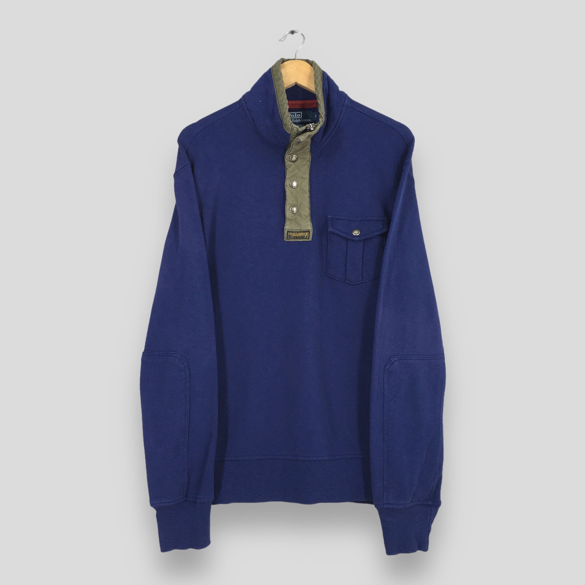 Polo Ralph Lauren × RRL Ralph Lauren × Vintage Vintage Polo Ralph Lauren Pony Blue Sweater Large Size US L / EU 52-54 / 3 - 1 Thumbnail