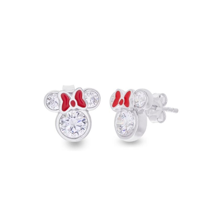 Disney NEW-Sterling Silver Cubic Zirconia Minnie Studded Earrings Size ONE SIZE - 2 Thumbnail