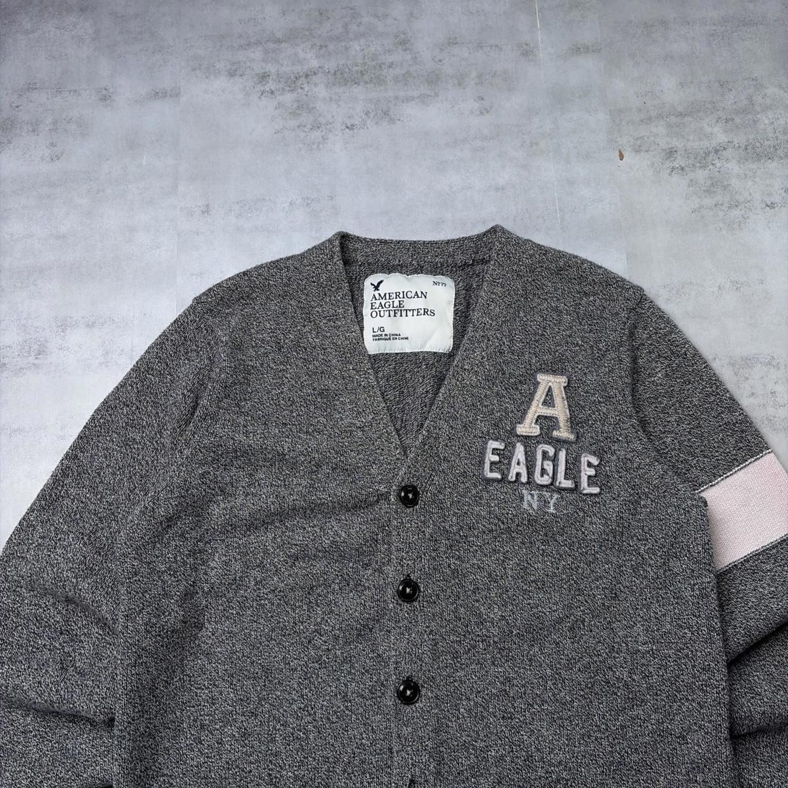American Eagle Outfitters Y2K Grey American Eagle Grunge Skater Knit Cardigan Size US L / EU 52-54 / 3 - 3 Thumbnail