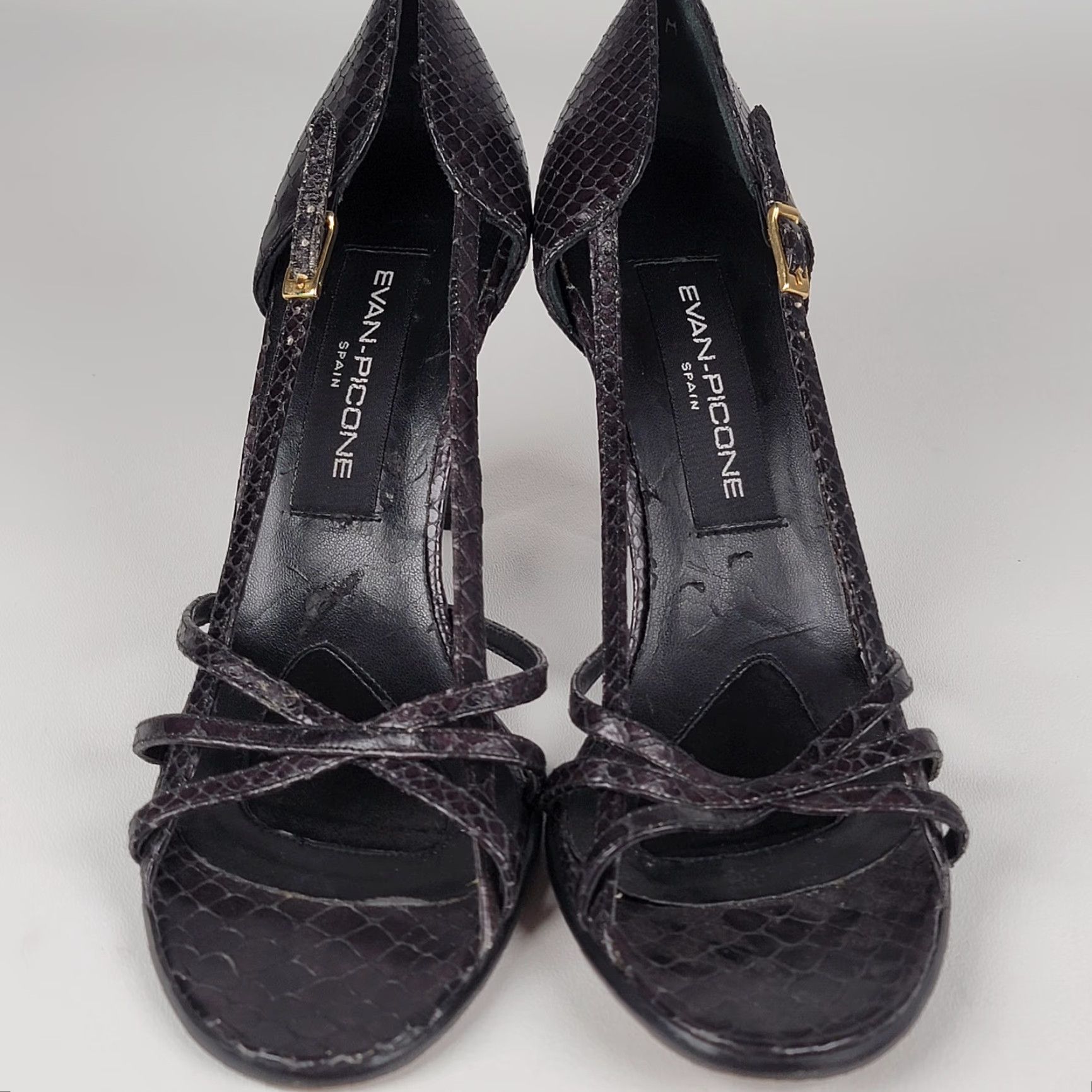 Evan Picone VINTAGE Evan Picone Snakeskin Pumps Women's Size 8 Black Leather Stiletto Heel High 3-3.9in Woman Size US 8 / IT 38 - 2 Thumbnail