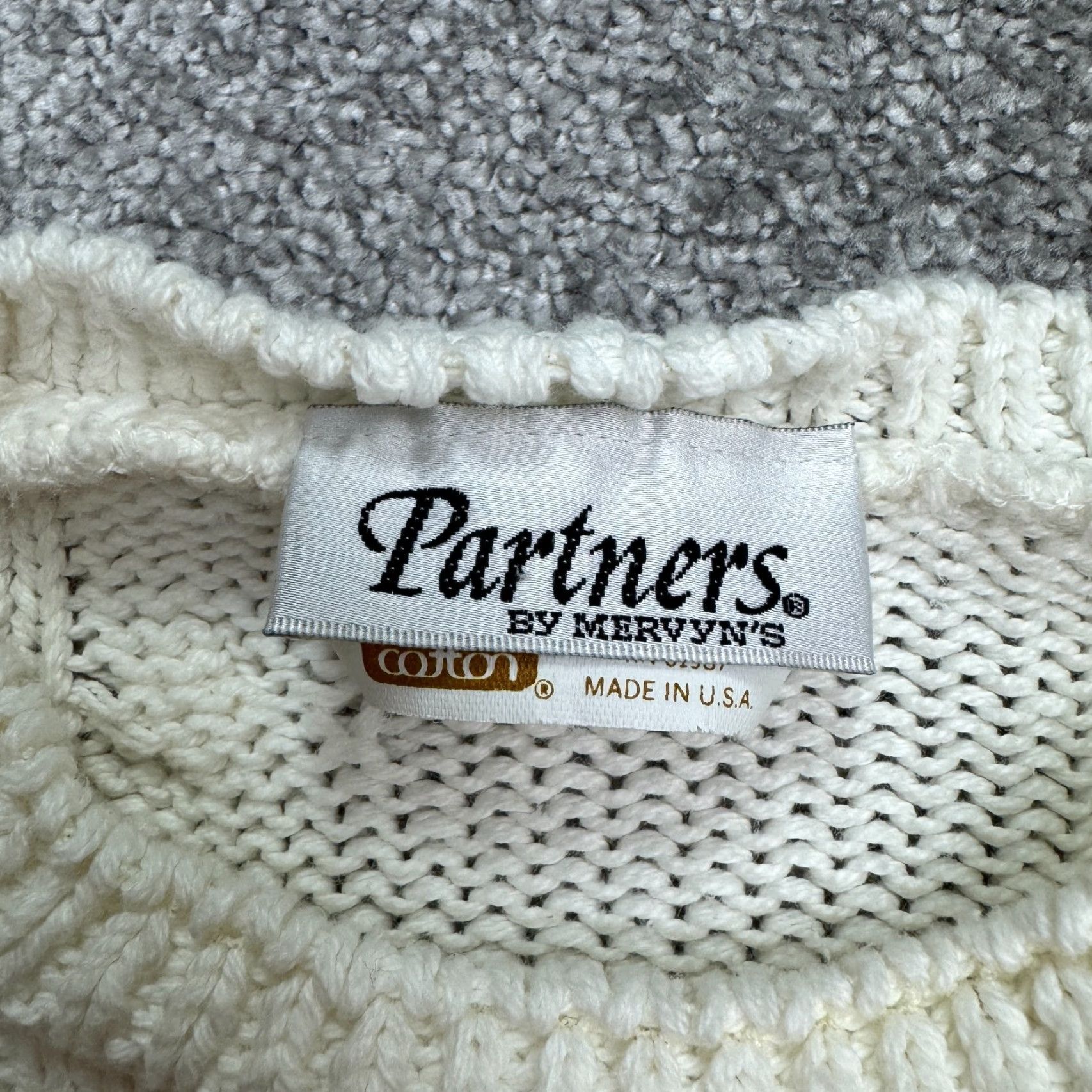 Vintage VINTAGE Partners 80s Cable Knit Sweater Womens Large Ivory Pullover Classic Size L / US 10 / IT 46 - 7 Thumbnail