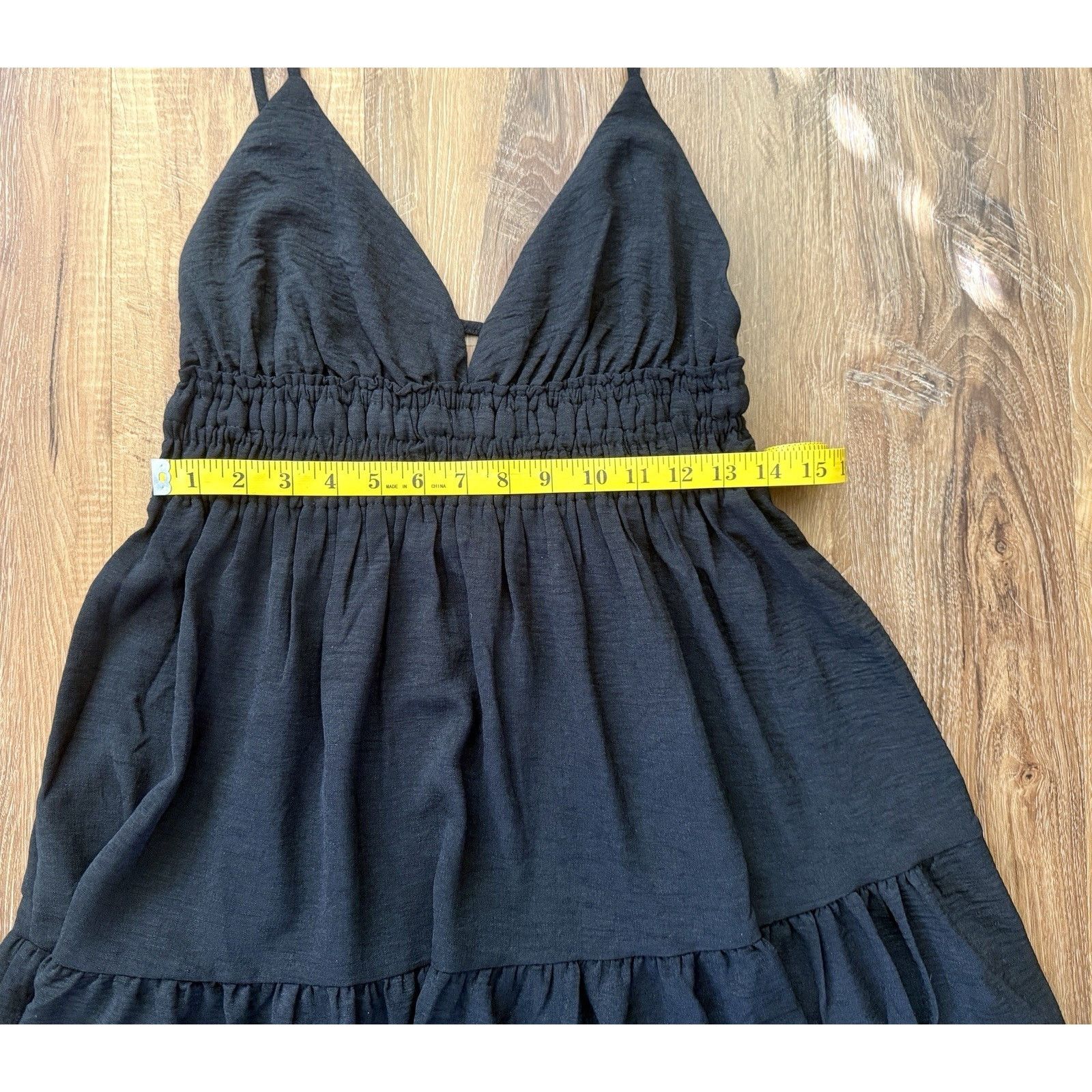 Other Inspired Hearts Black Mini Dress Sleeveless Smocked Casual Size XL / US 12-14 / IT 48-50 - 4 Thumbnail
