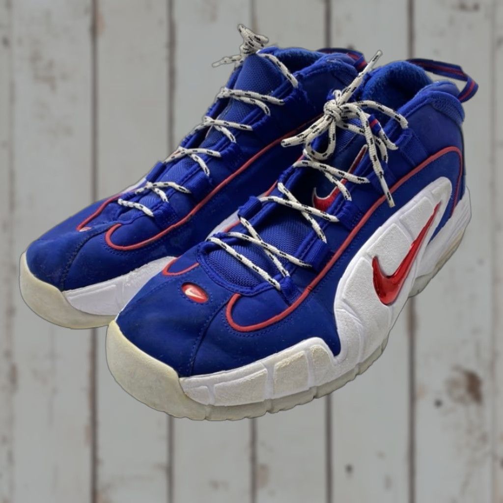 Nike Nike Air Max Penny Sneakers Mens 11.5 Blue Red 685153-400 USA Penny 2018 Vintage No 1628 Size US 12 / EU 45 - 1 Thumbnail