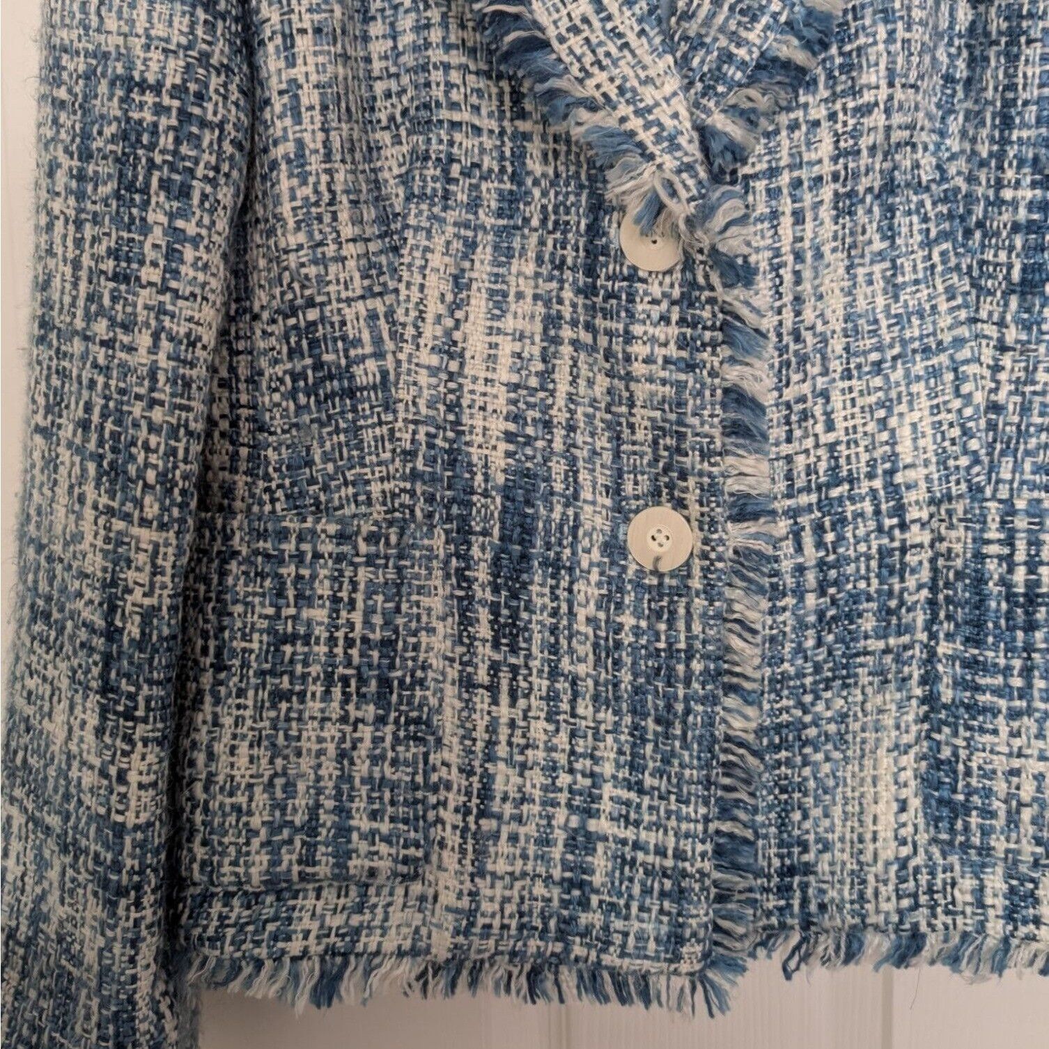 Designer Vintage Chadwicks Frayed Tweed Blazer Womens Size 14 Large Size L / US 10 / IT 46 - 3 Thumbnail