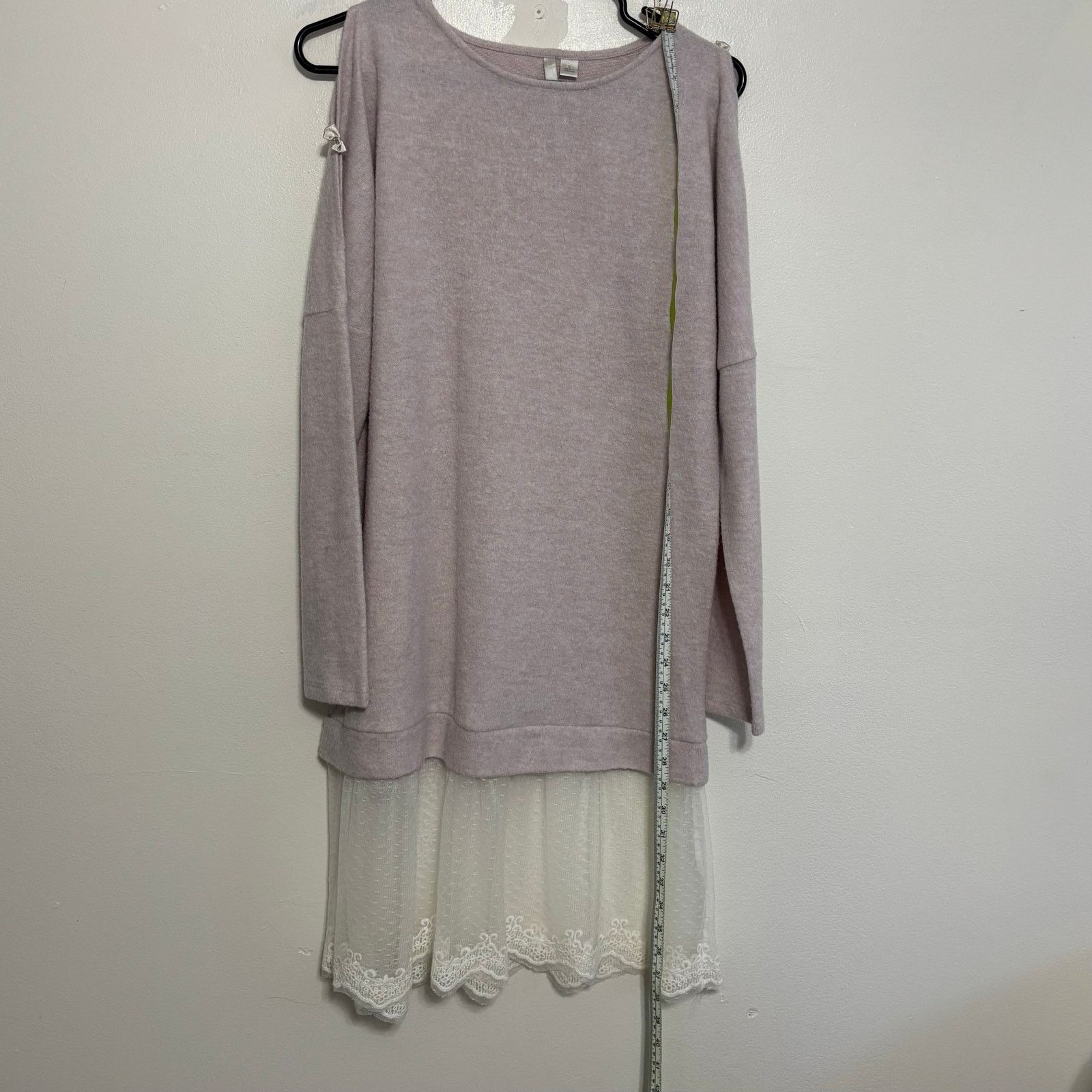 Other LC Lauren Conrad Soft Pink Cold Shoulder Tunic Sweater Sz S Size S / US 4 / IT 40 - 3 Thumbnail