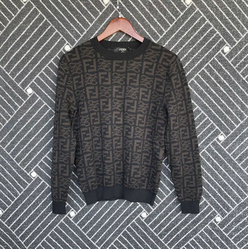 Fendi Fendi Women's Knit Sweater in Light Brown 0089 Size M / US 6-8 / IT 42-44 - 1 Thumbnail