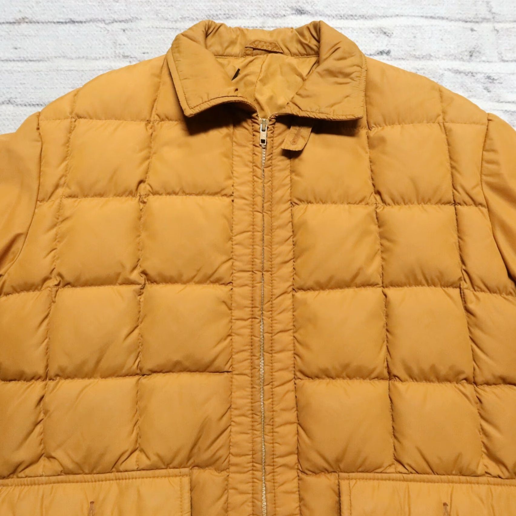 Eddie Bauer VINTAGE Eddie Bauer Quilted Down Jacket Men's Mustard 42 Nylon Skyliner Goose Rising Sun 70s Size US XS / EU 42 / 0 - 3 Thumbnail