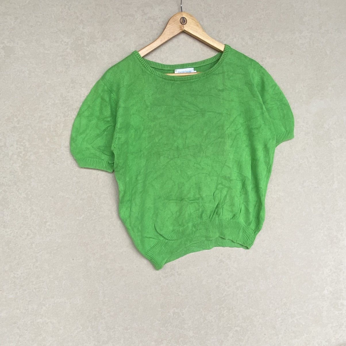 Other Vintage United Benetton Knitted Short Sleeve Crop Top Green Size S / US 4 / IT 40 - 3 Thumbnail