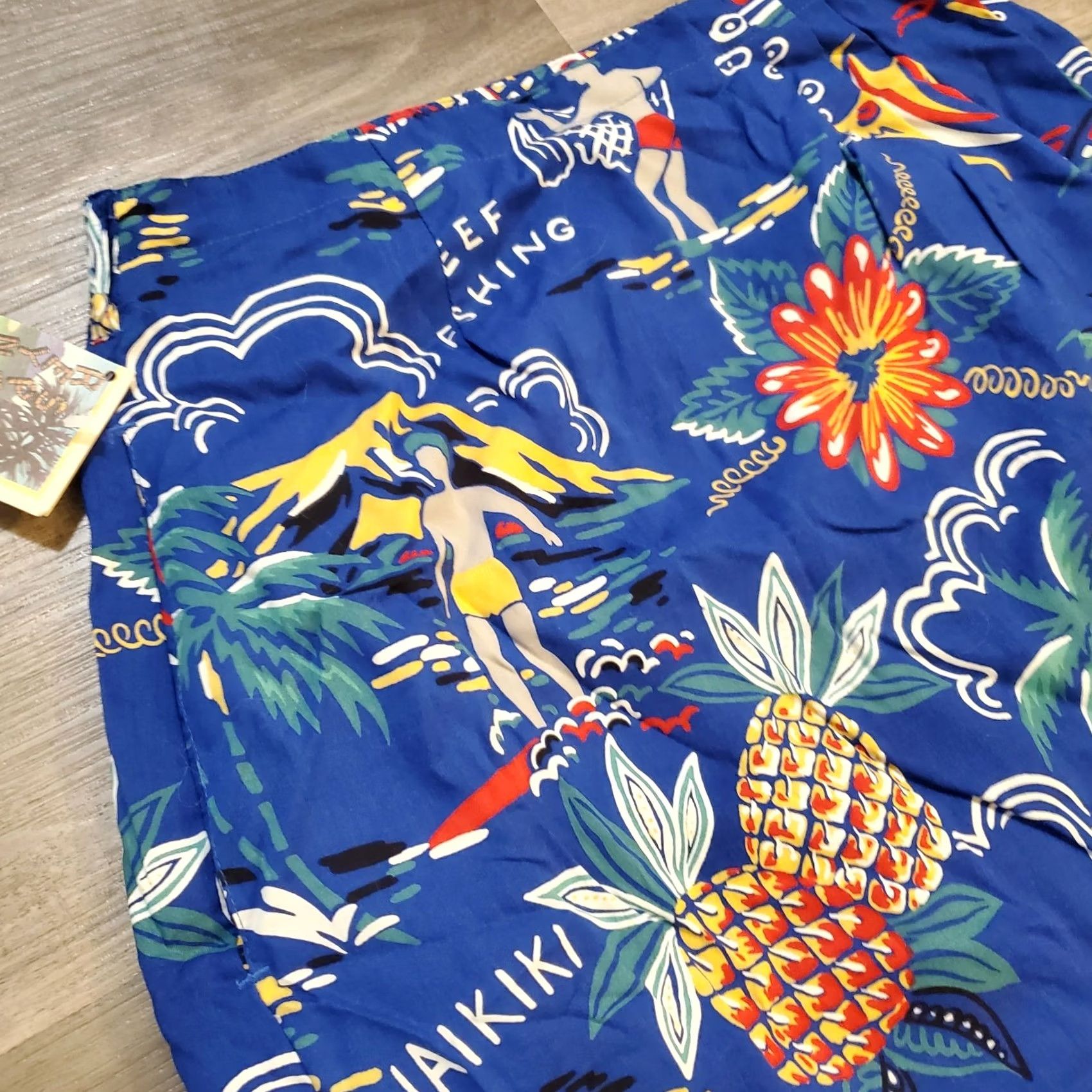 Reyn Spooner VINTAGE Reyn Spooner Blue Wrap Knee Skirt Small Women's Knee Length Floral Ocean Hawaiian 90s Wrap Tie Pockets Lightweight Summer Vacation Classic Size 28" / US 6 / IT 42 - 3 Thumbnail