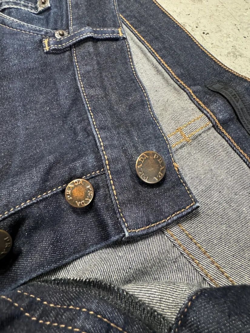 Designer × Prada × Vintage 2000s Prada Brut Navy Denim Jeans Size US 34 / EU 50 - 9 Thumbnail