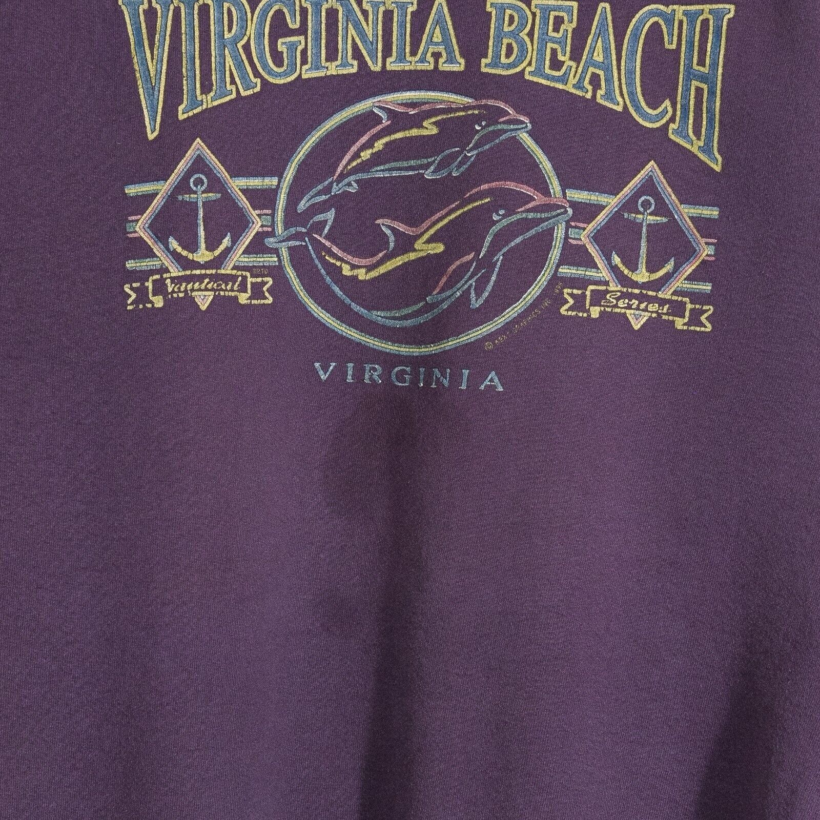Vintage Vintage 90s Virginia Beach Sweatshirt L - Faded Distressed Size US L / EU 52-54 / 3 - 3 Thumbnail