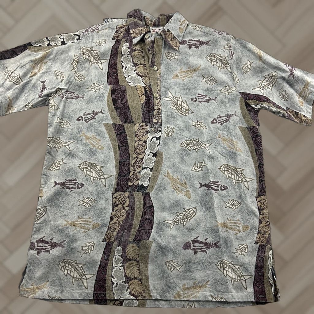 Vivobarefoot VINTAGE Go Barefoot Hawaiian Short Sleeve Button Front Popover Shirt Men's Large Size US L / EU 52-54 / 3 - 1 Thumbnail