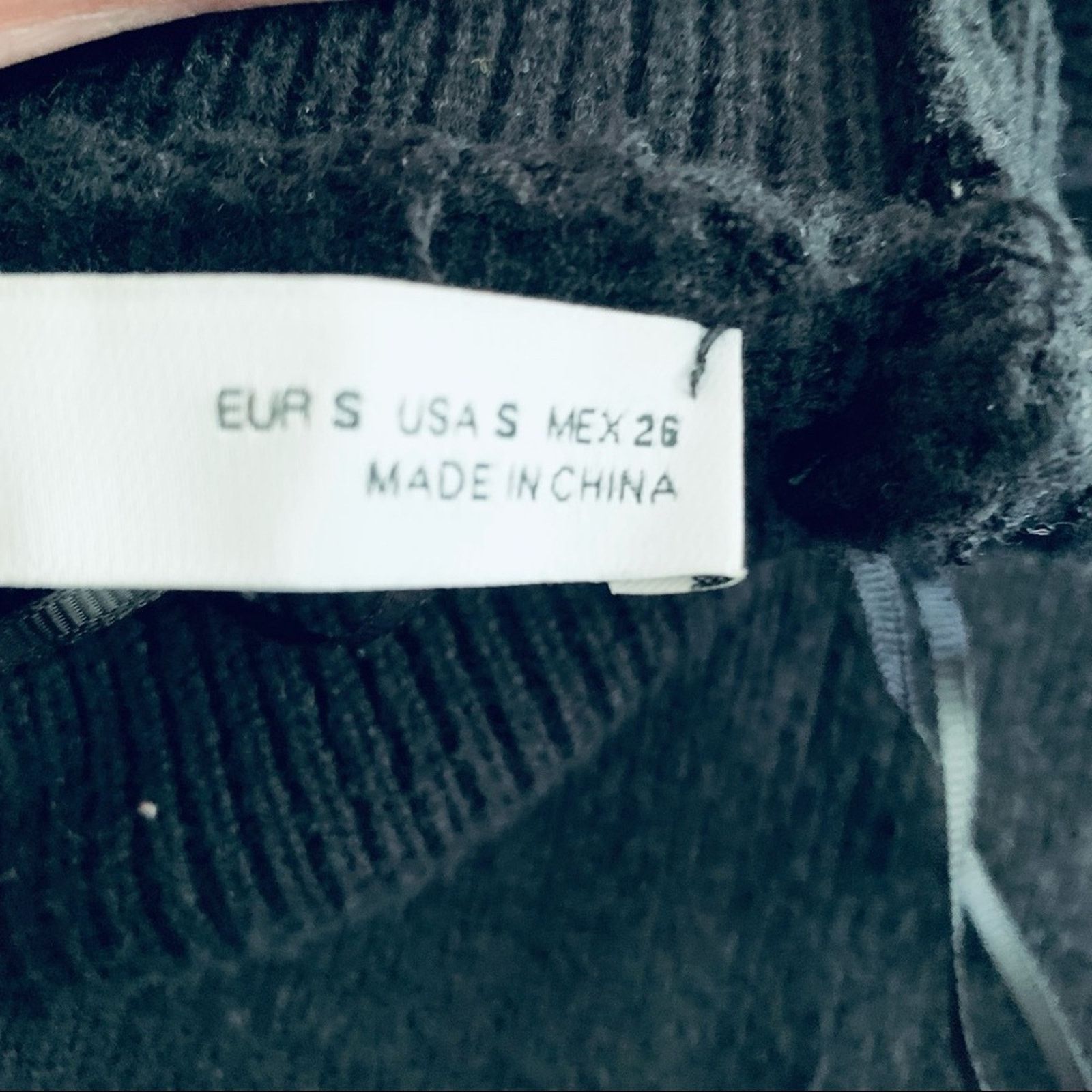 Zara ZARA Black Ribbed Turtleneck Sweater with Tie Sleeves Size S / US 4 / IT 40 - 10 Thumbnail