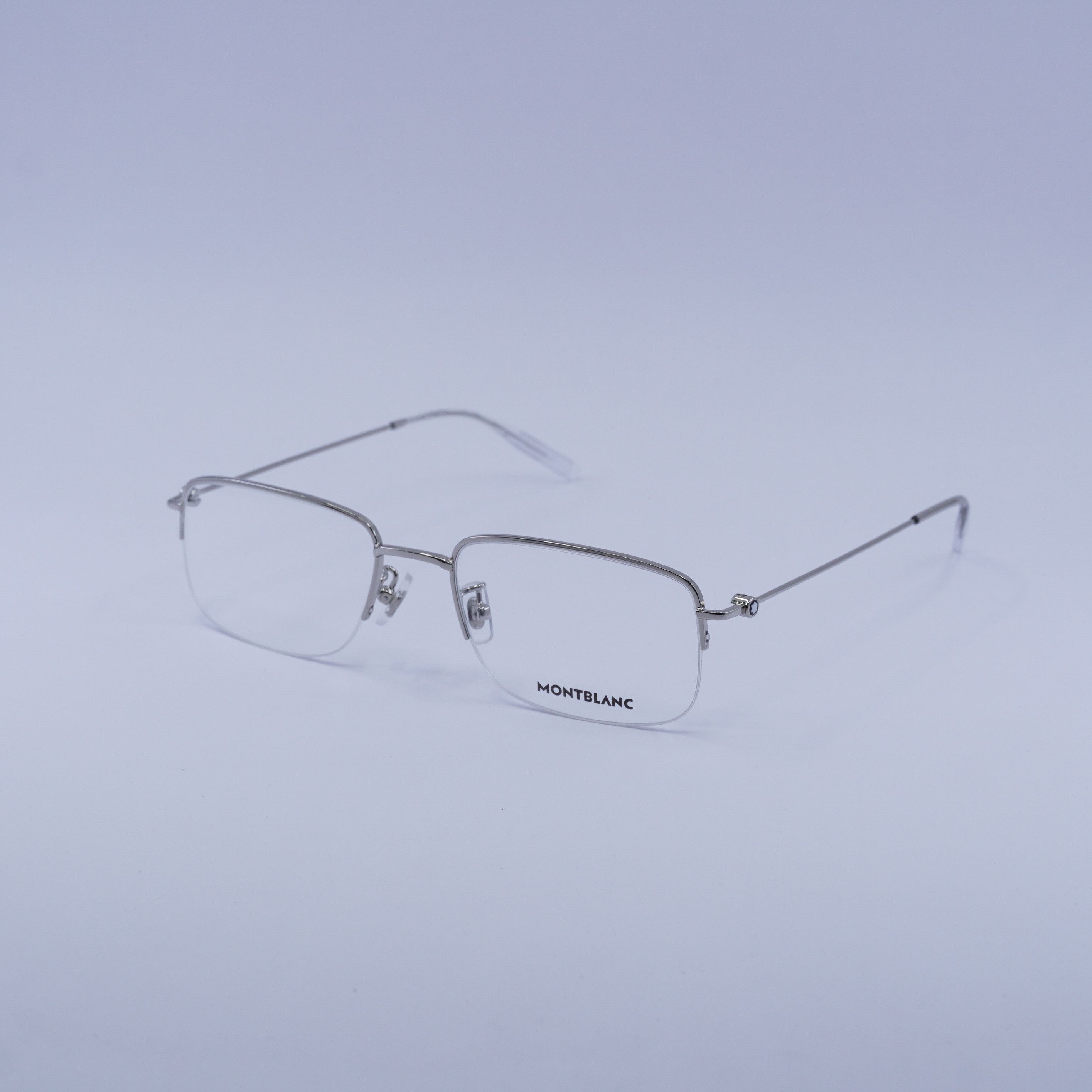 Montblanc Montblanc MB0084OK 003 Eyeglasses Silver 53mm Rectangle Size ONE SIZE - 5 Thumbnail