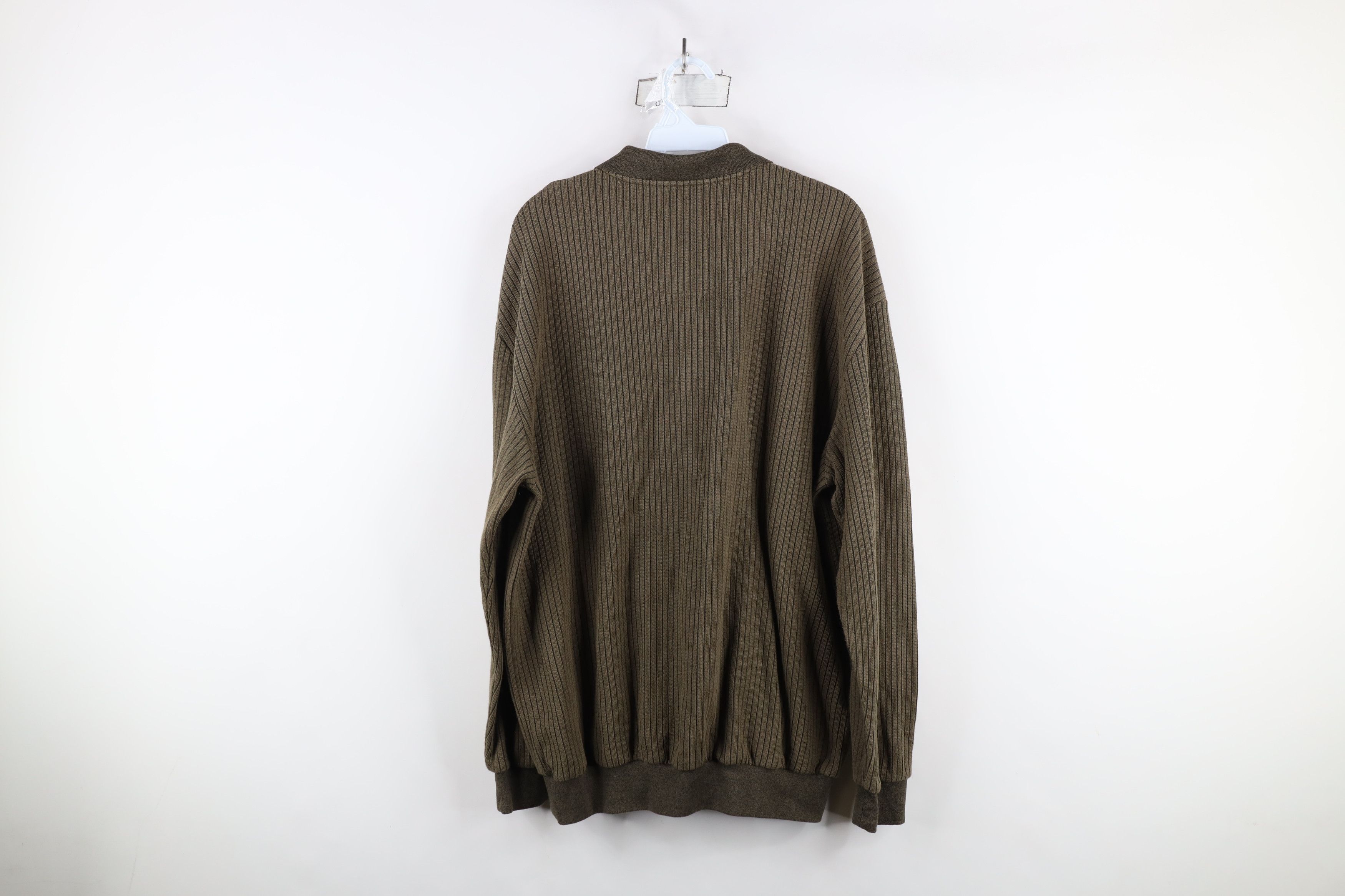 Vintage Vintage 90s Streetwear Ribbed Knit Pullover Polo Shirt Size US L / EU 52-54 / 3 - 8 Thumbnail