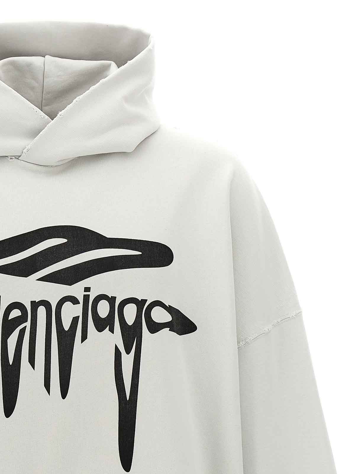 Balenciaga o1bcso1str1225 3B Liquified Hoodie Large Fit in White Size US S / EU 44-46 / 1 - 3 Thumbnail