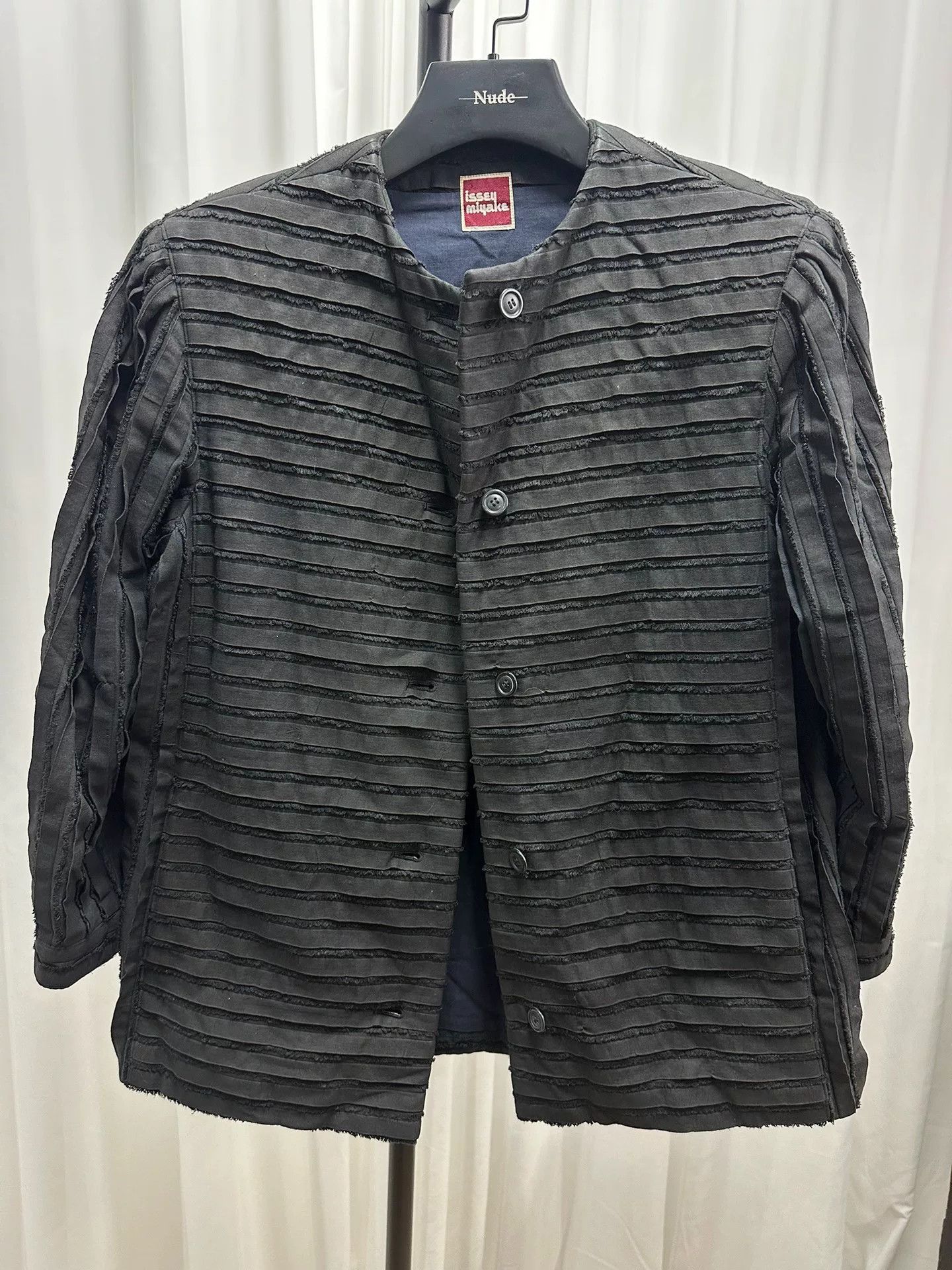 Issey Miyake 1970s Pleated Black Jacket